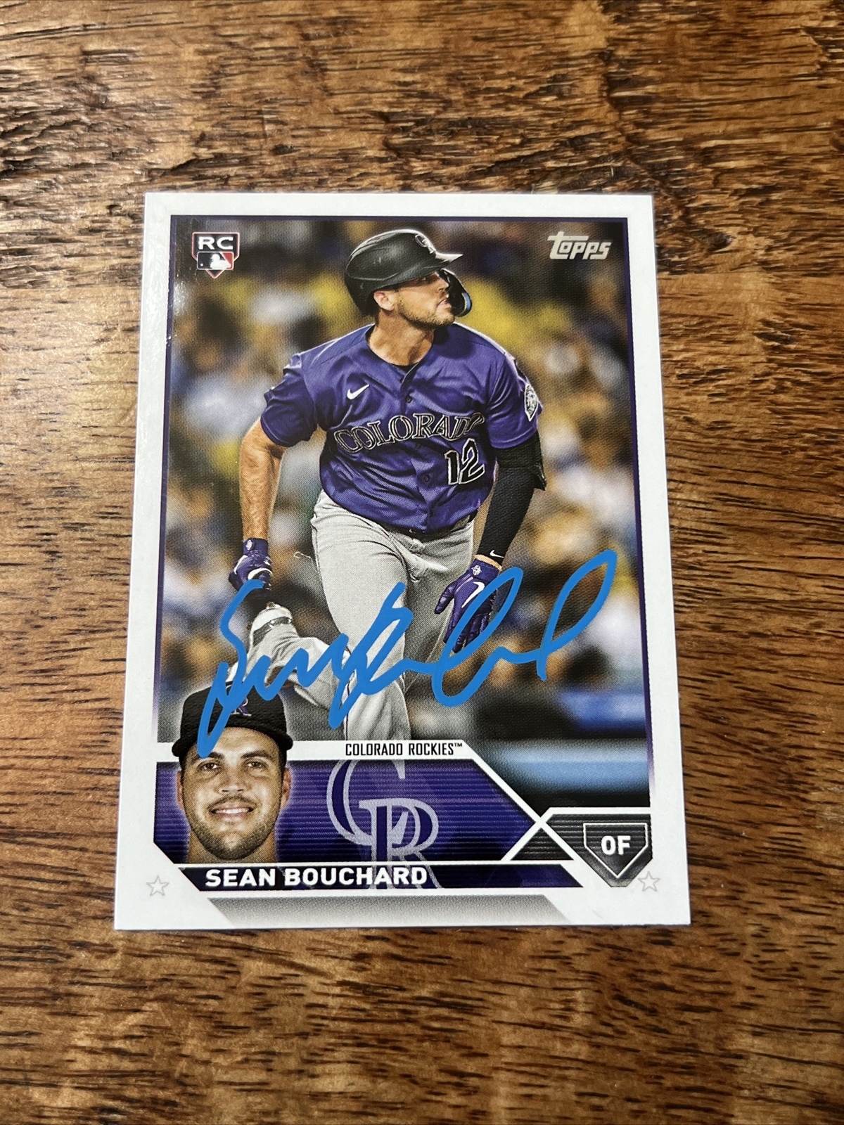 SEAN BOUCHARD IP Signed 2023 Topps Update Series RC Rookie Card Rockies Auto