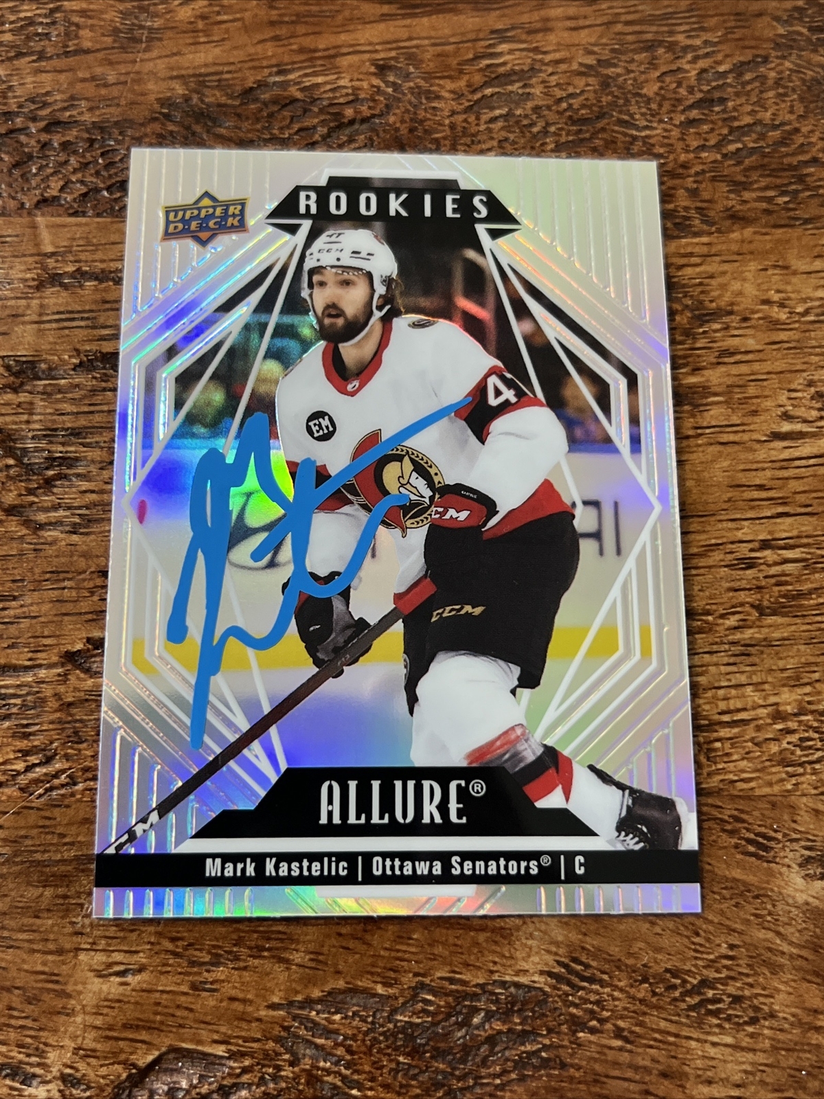 Mark Kastelic IP Signed 2022-23 Upper Deck Allure Card Rookies Auto Senators