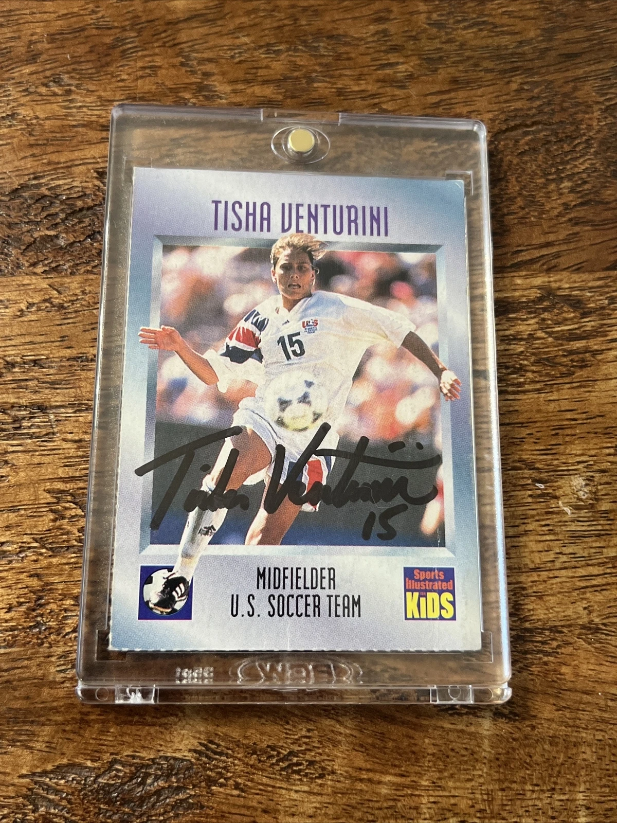 Tisha Venturini IP Signed Sports Illustrated Card PSA DNA Autographed USA Soccer