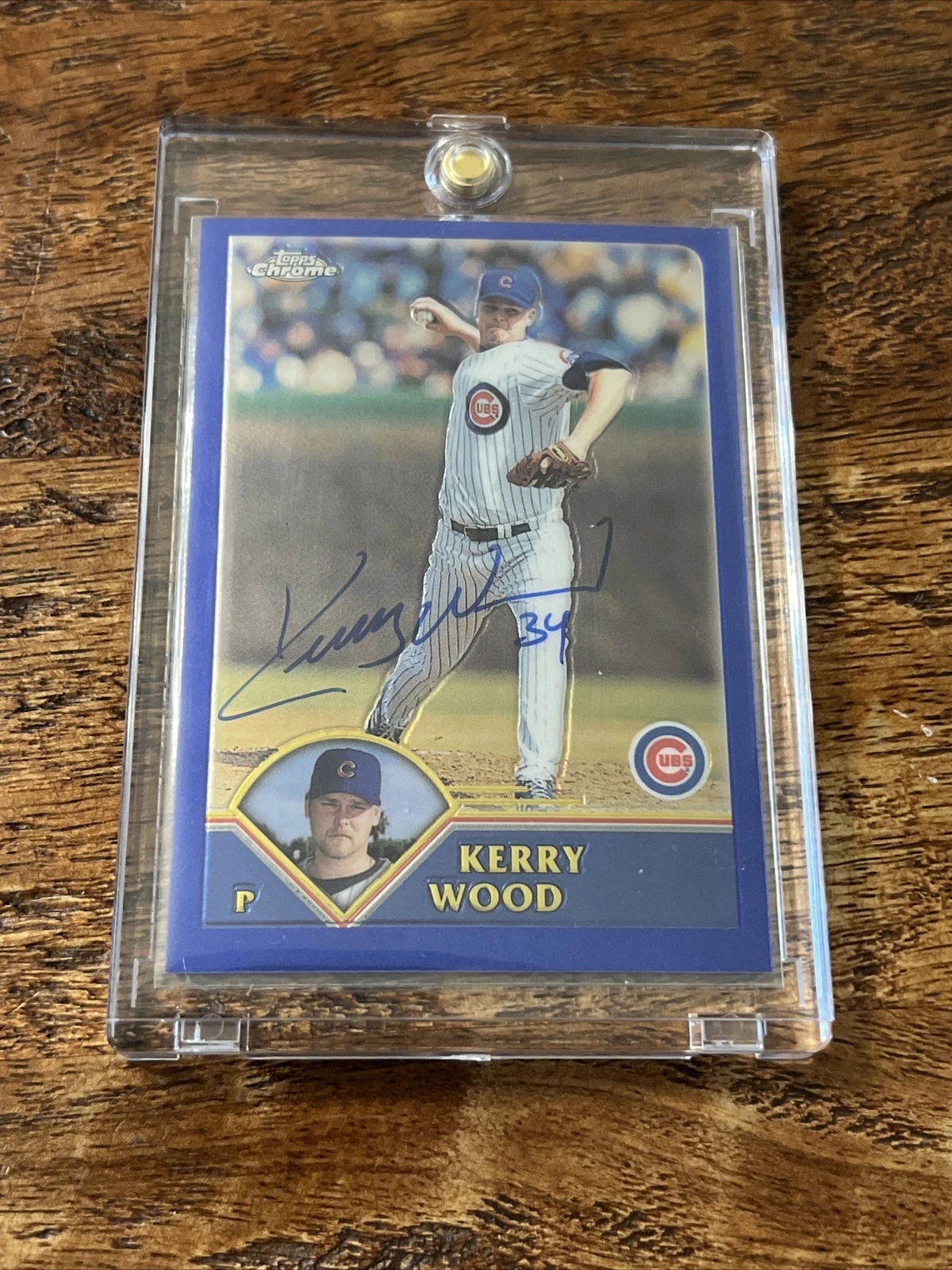 Kerry Wood IP Signed Topps Chrome Card Psa Dna Autographed Chicago Cubs