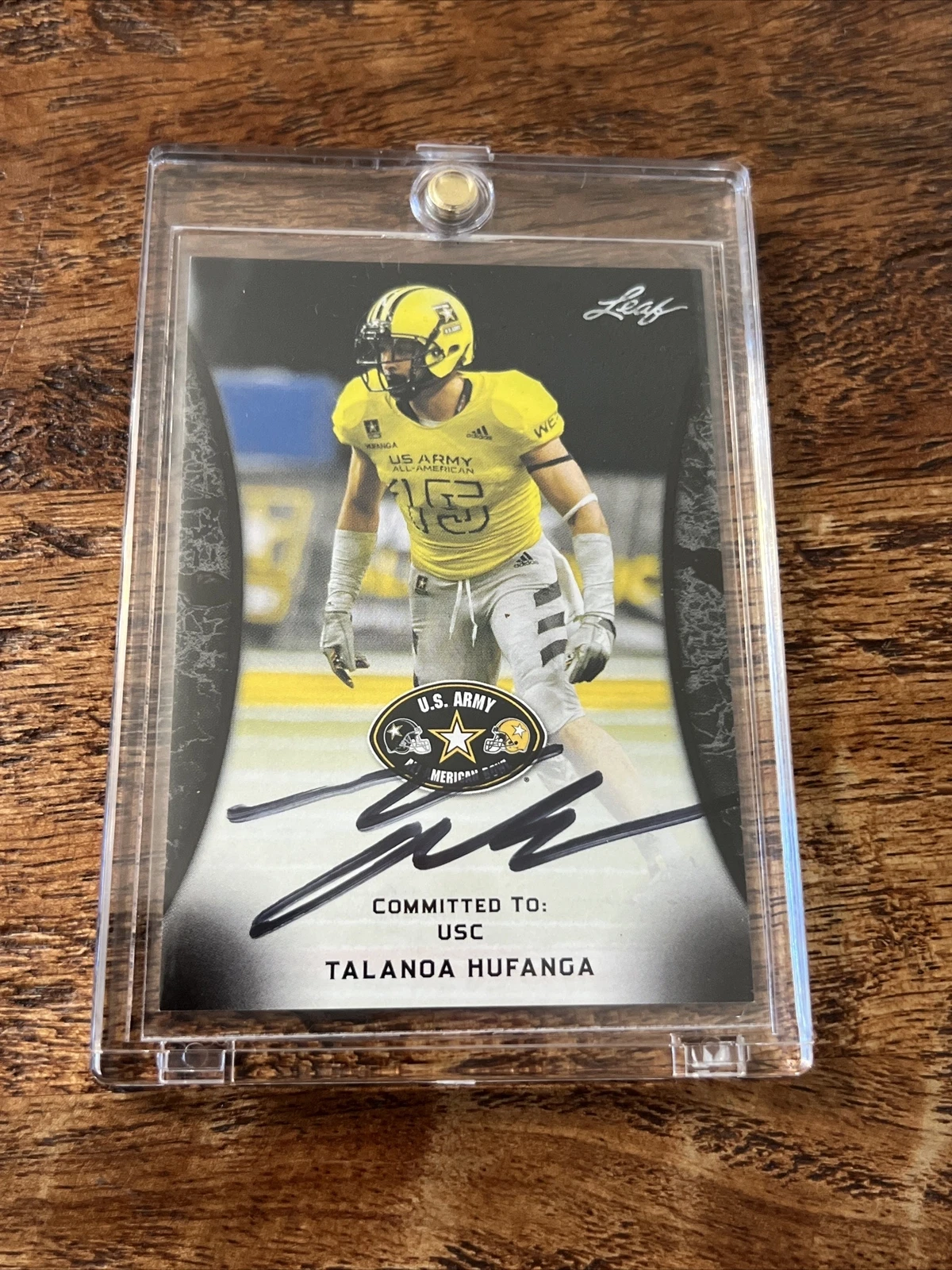 Talanoa Hufanga IP Signed Leaf RC Card JSA Coa 49ers Autographed USC
