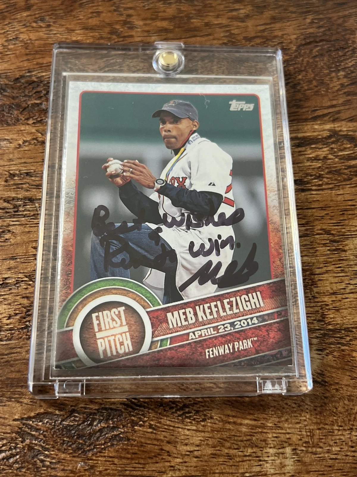 Meb Keflezighi IP Signed Topps First Pitch Card JSA Coa Autographed Runner