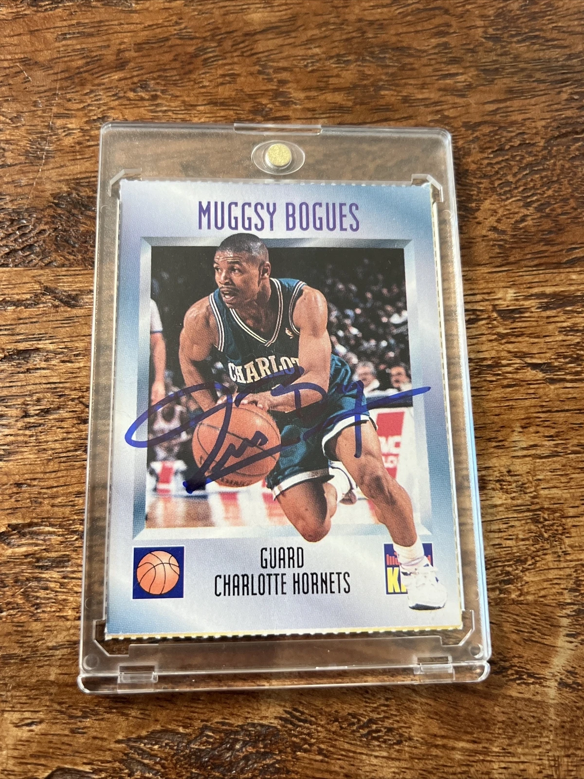 Muggsy Bogues IP Signed Sports Illustrated Card JSA Coa Autographed Hornets