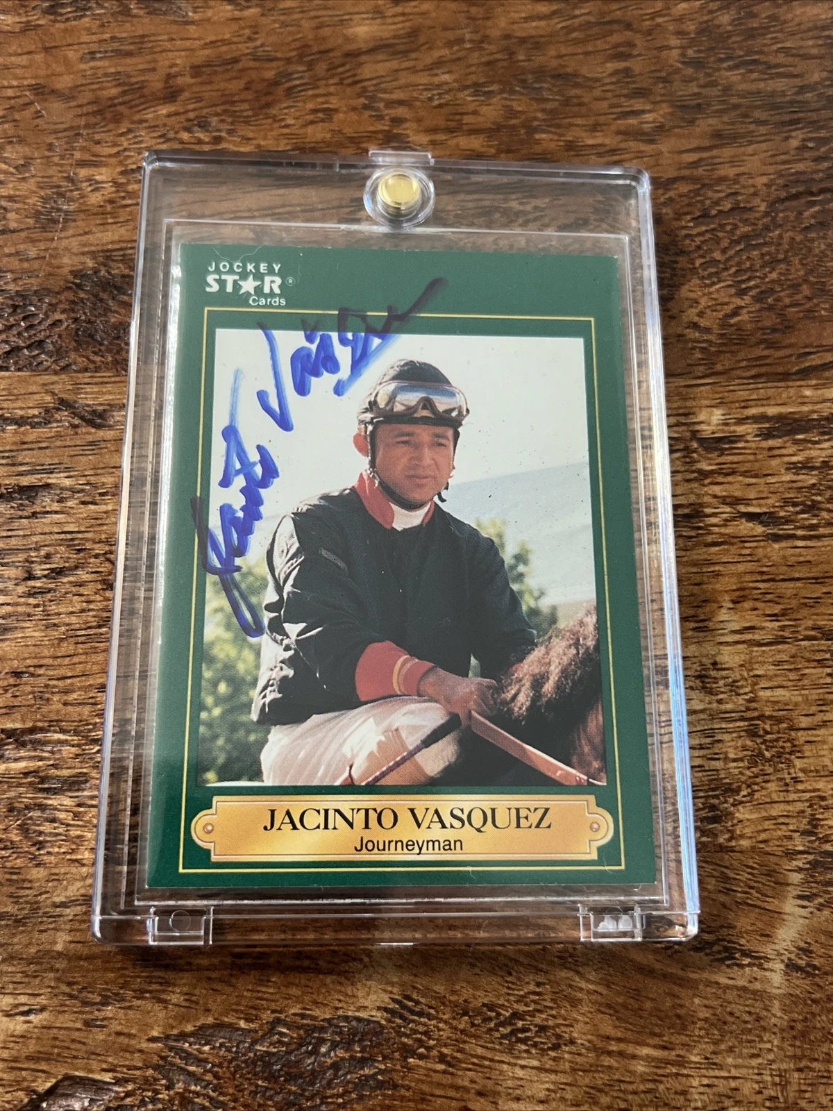 Jacinto Vasquez IP Signed Jockey Star Card JSA Coa Autographed