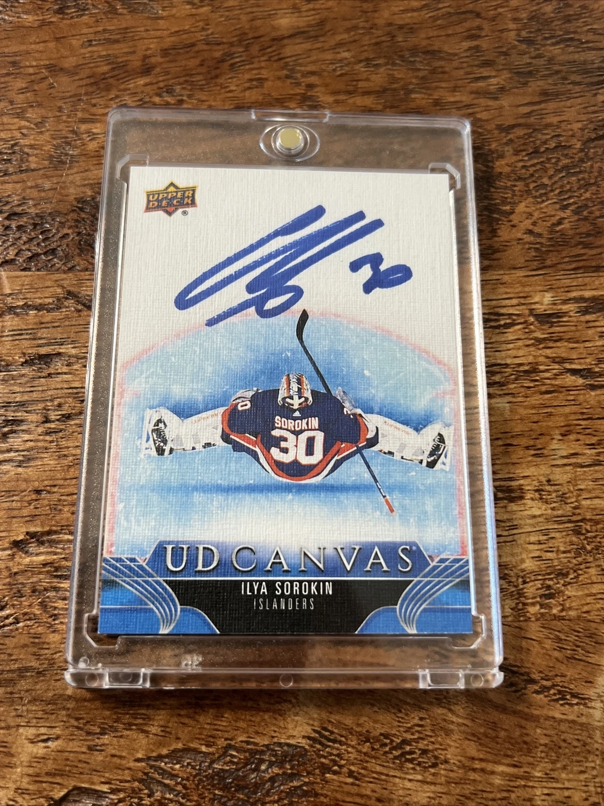 Ilya Sorokin IP Signed Upper Deck Canvas Card JSA Coa Islanders Autographed