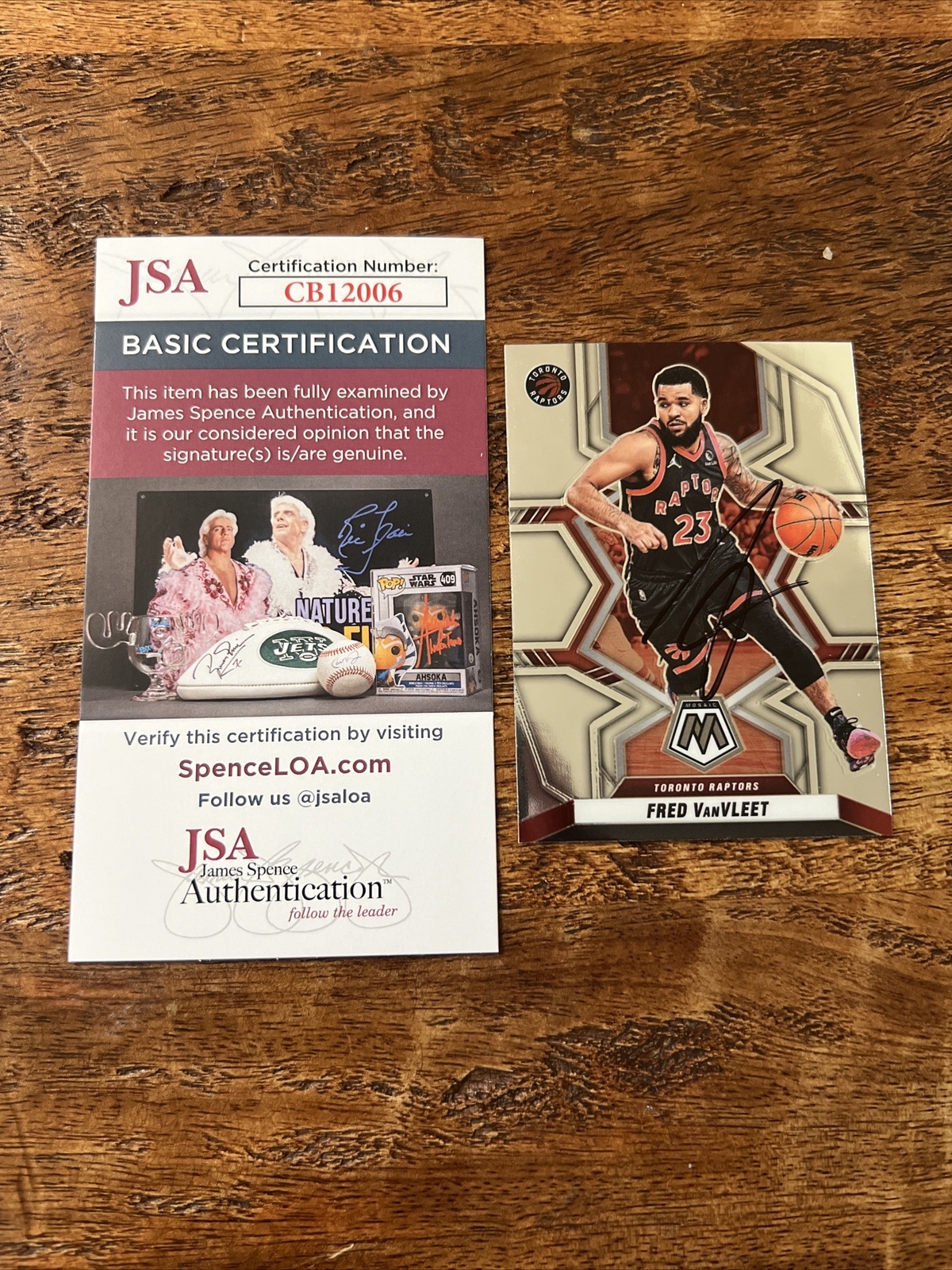 Fred VanVleet IP Signed Panini Mosaic Card JSA Coa Autographed Raptors