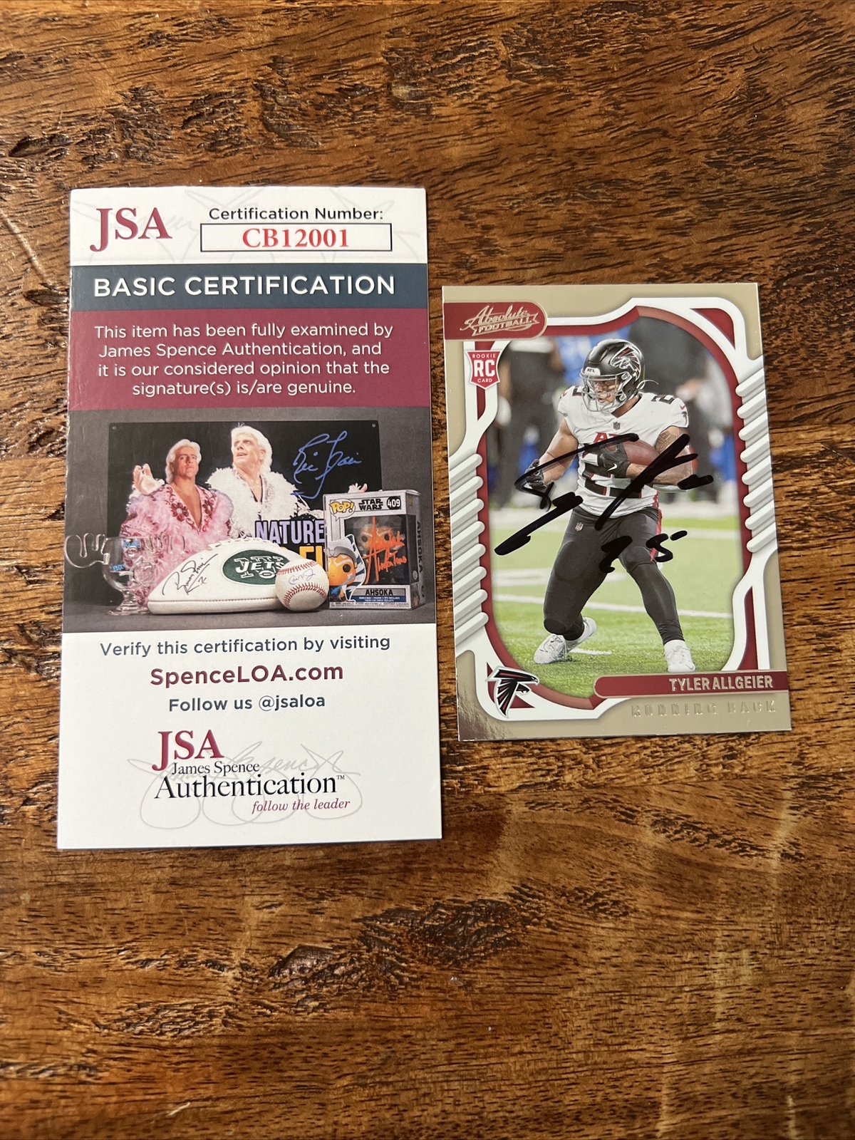 Tyler Allgeier IP Signed Panini Absolute Rookie Card JSA Coa Falcons Autographed