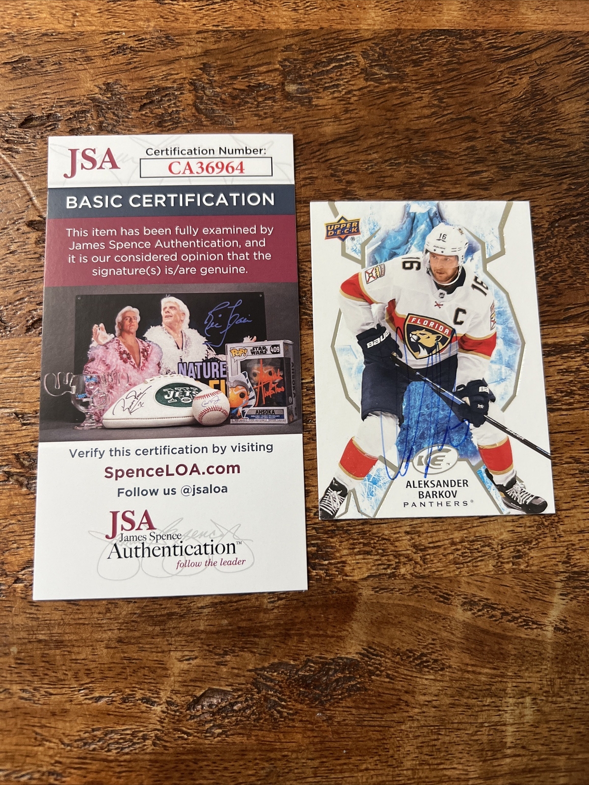 Aleksander Barkov IP Signed Upper Deck Ice Card JSA Coa Panthers Autographed