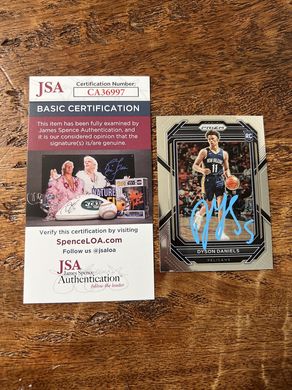 Dyson Daniels IP Signed Prizm Rookie Card JSA Coa Autographed Pelicans