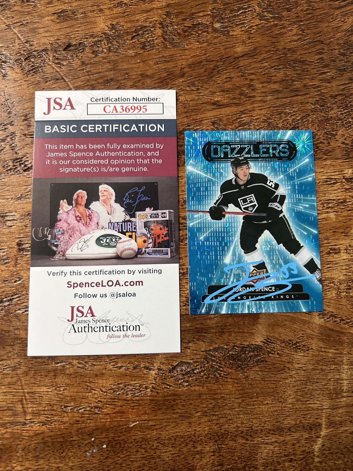 Jordan Spence IP Signed Upper Deck Dazzlers RC Card JSA Coa Kings Autographed
