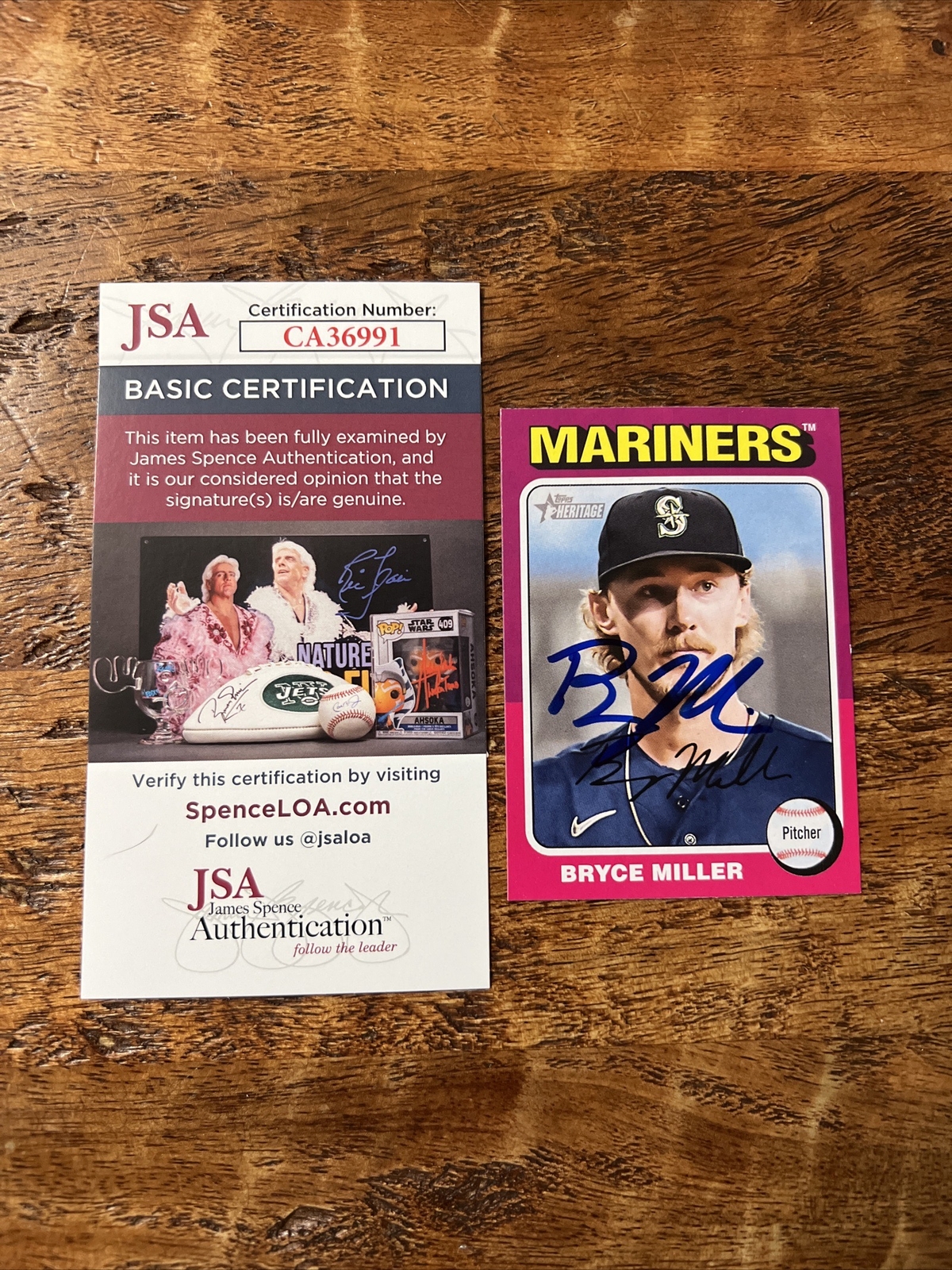 Bryce Miller IP Signed Topps Heritage Card JSA Coa Autographed Mariners