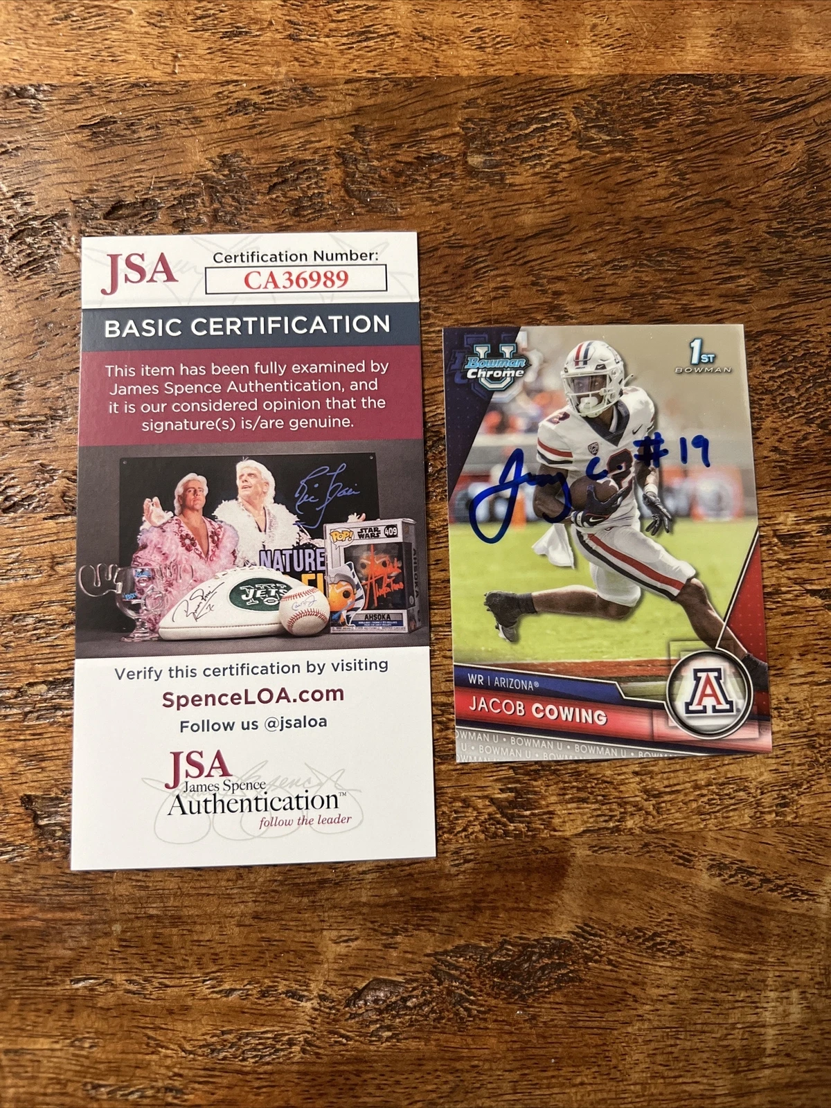 Jacob Cowing IP Signed 1st Bowman U Card JSA Coa 49ers Autographed