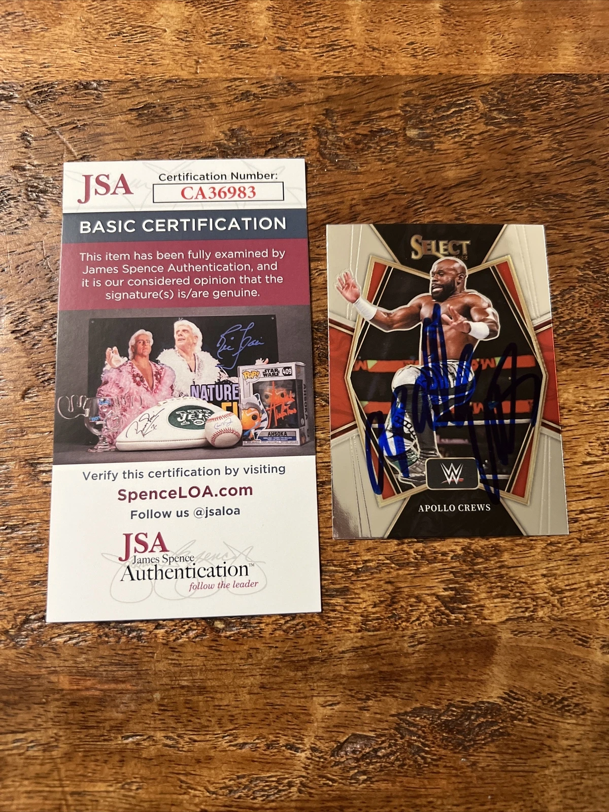 Apollo Crews IP Signed Panini Select Card JSA Coa Autographed WWE