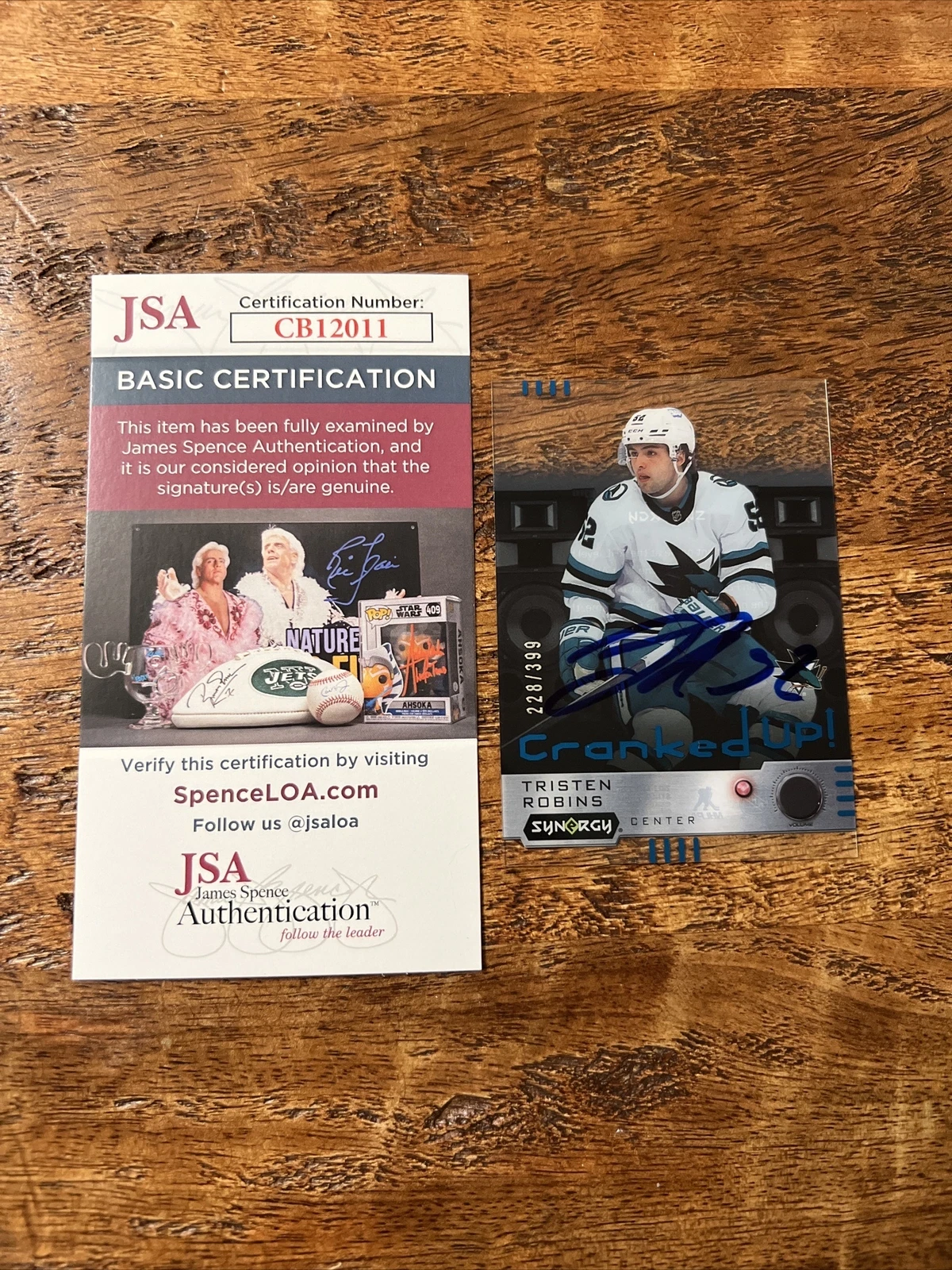 Tristen Robins IP Signed Upper Deck Synergy RC Card JSA Coa Sharks Autographed