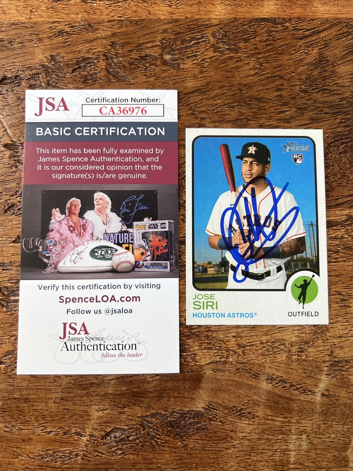 Jose Siri IP Signed Topps Heritage Rookie Card JSA Coa Astros Autographed