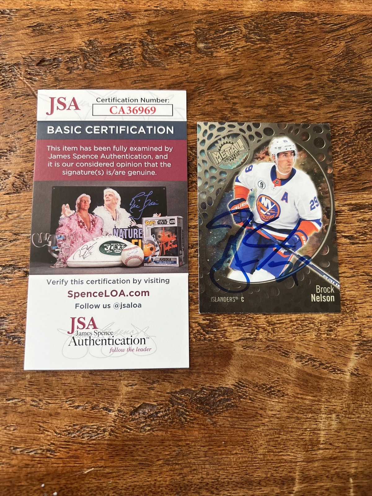Brock Nelson IP Signed Skybox Metal Card JSA Coa Islanders Autographed