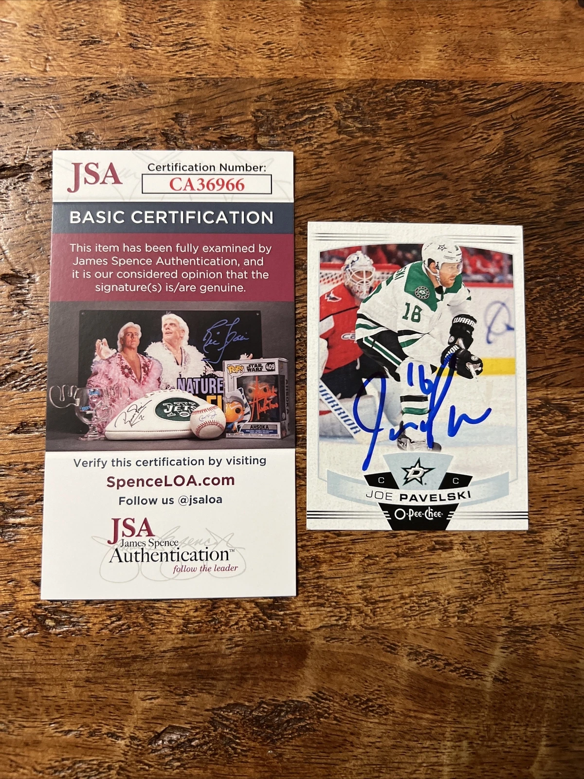 Joe Pavelski IP Signed O Pee Chee Card JSA Coa Stars Autographed