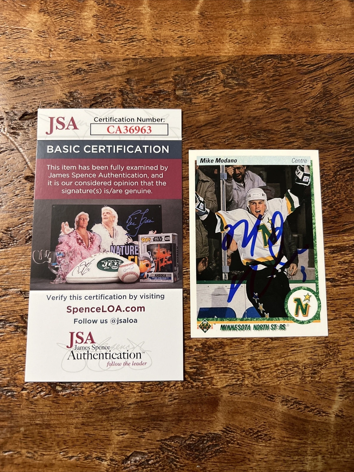 Mike Modano IP Signed Upper Deck Rookie Card JSA Coa North Stars Autographed