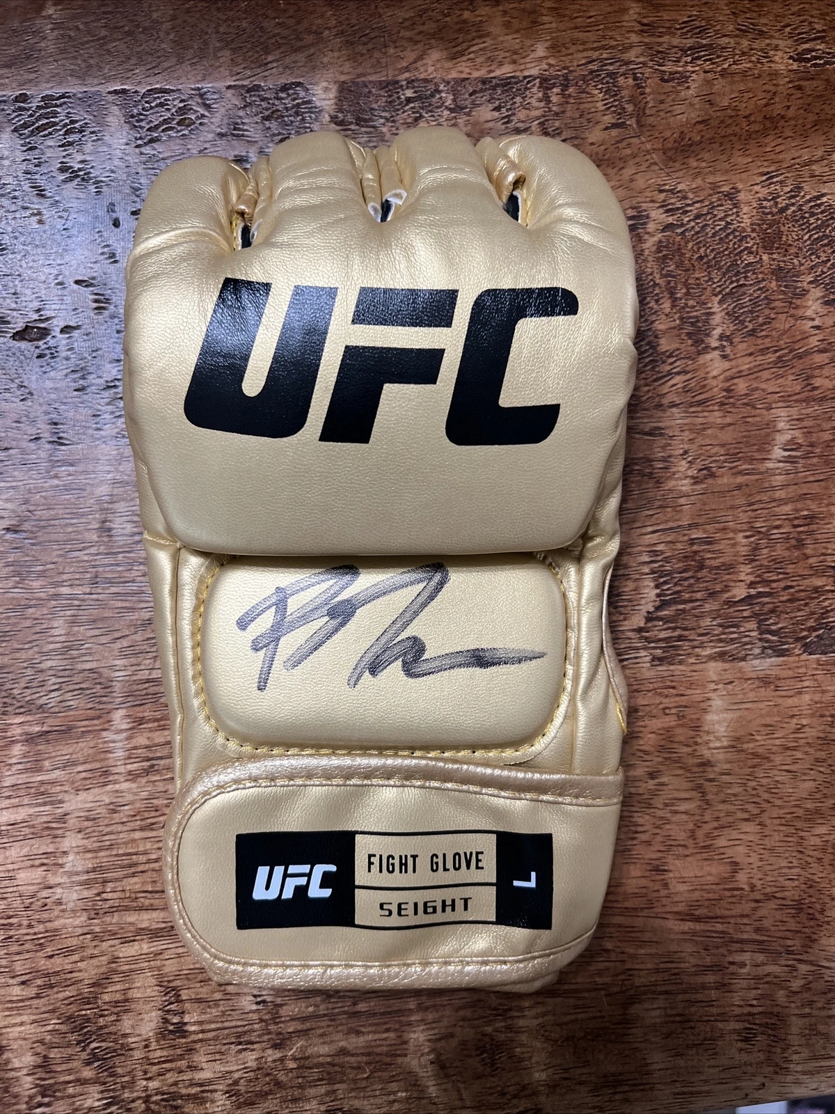 BJ Penn Signed Gold UFC Glove JSA Coa Autographed MMA