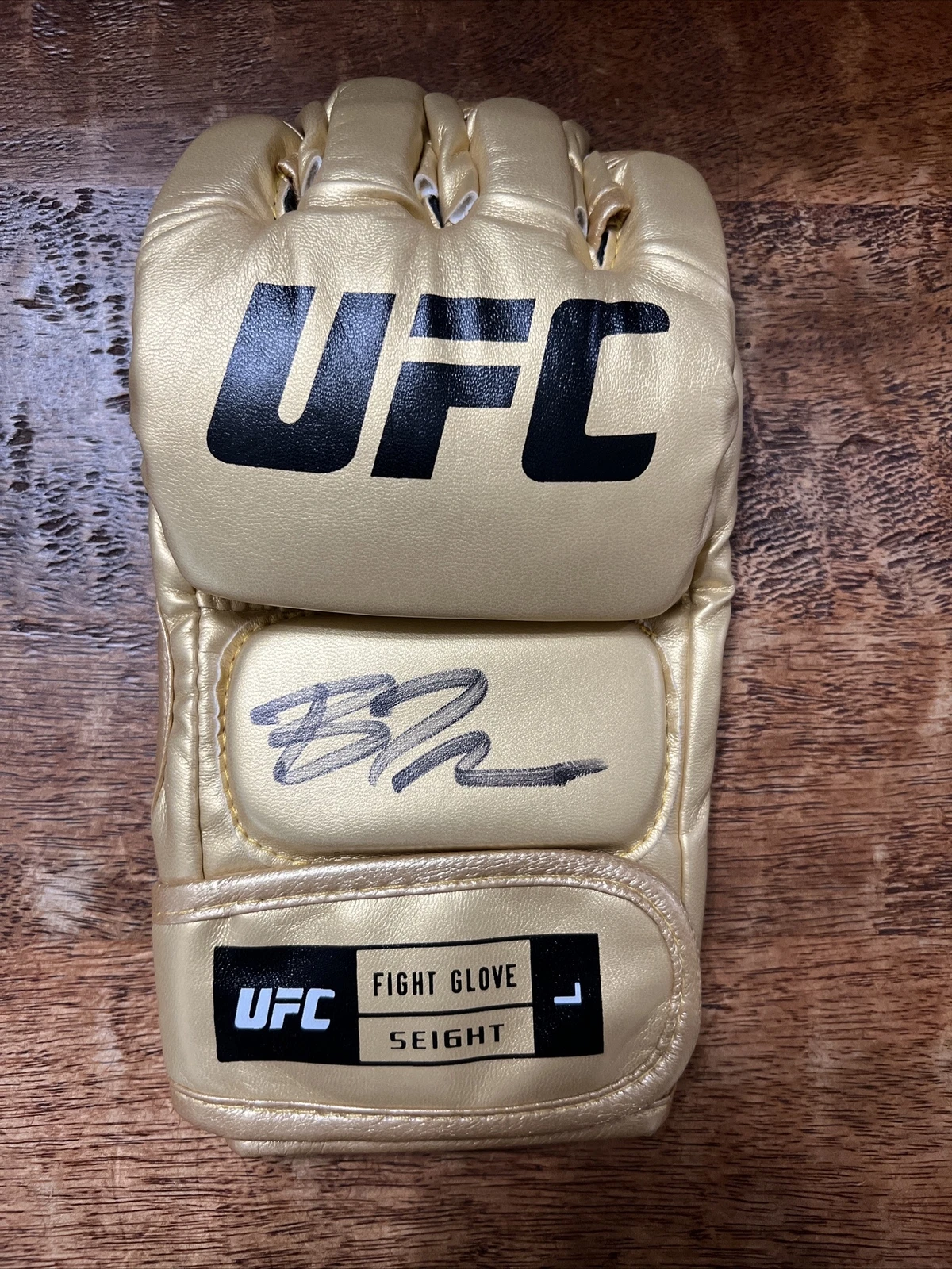 BJ Penn Signed Gold UFC Glove JSA Coa Autographed MMA