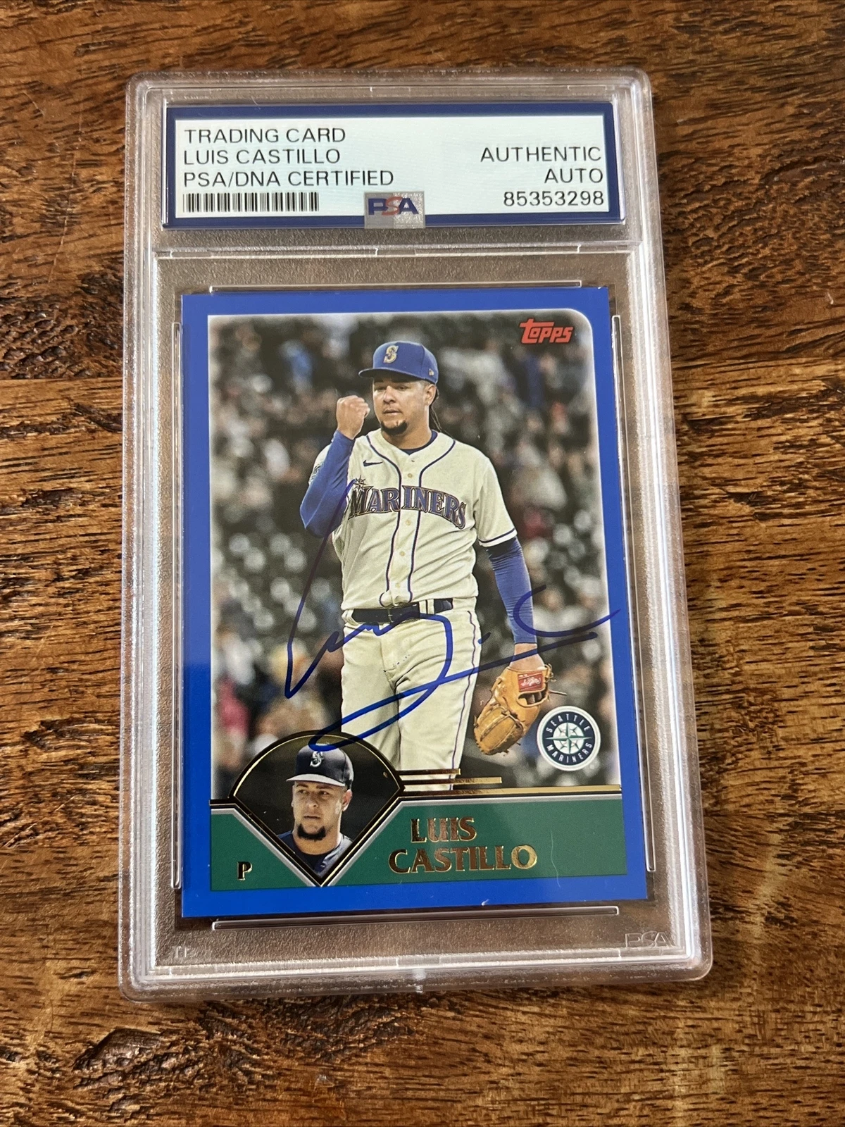 Luis Castillo IP Signed Topps Card Psa Dna Coa Slab Autographed Mariners