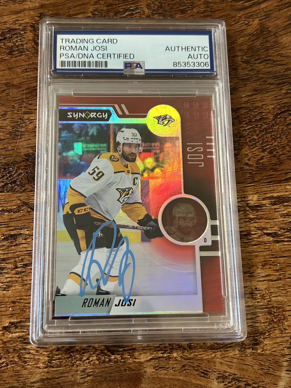 Roman Josi IP Signed UD Synergy Card Psa Dna Coa Slab Autographed Predators