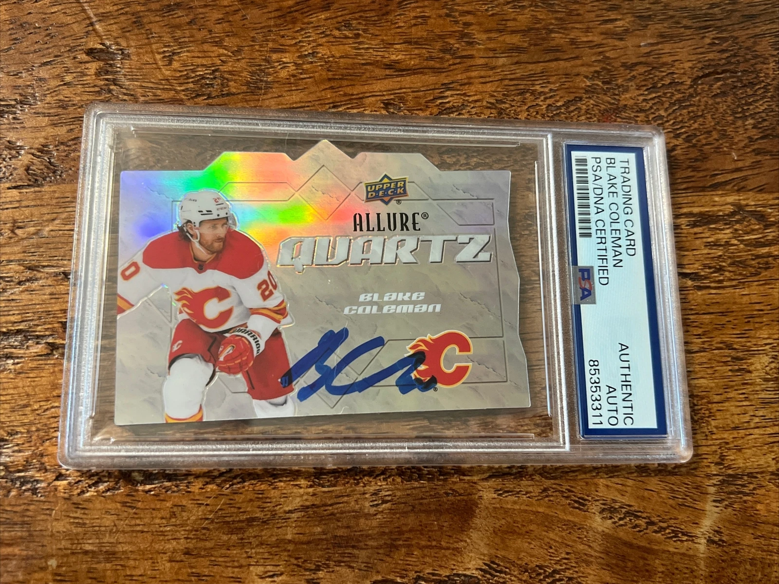 Blake Coleman IP Signed UD Allure Card Psa Dna Coa Slab Flames Autographed
