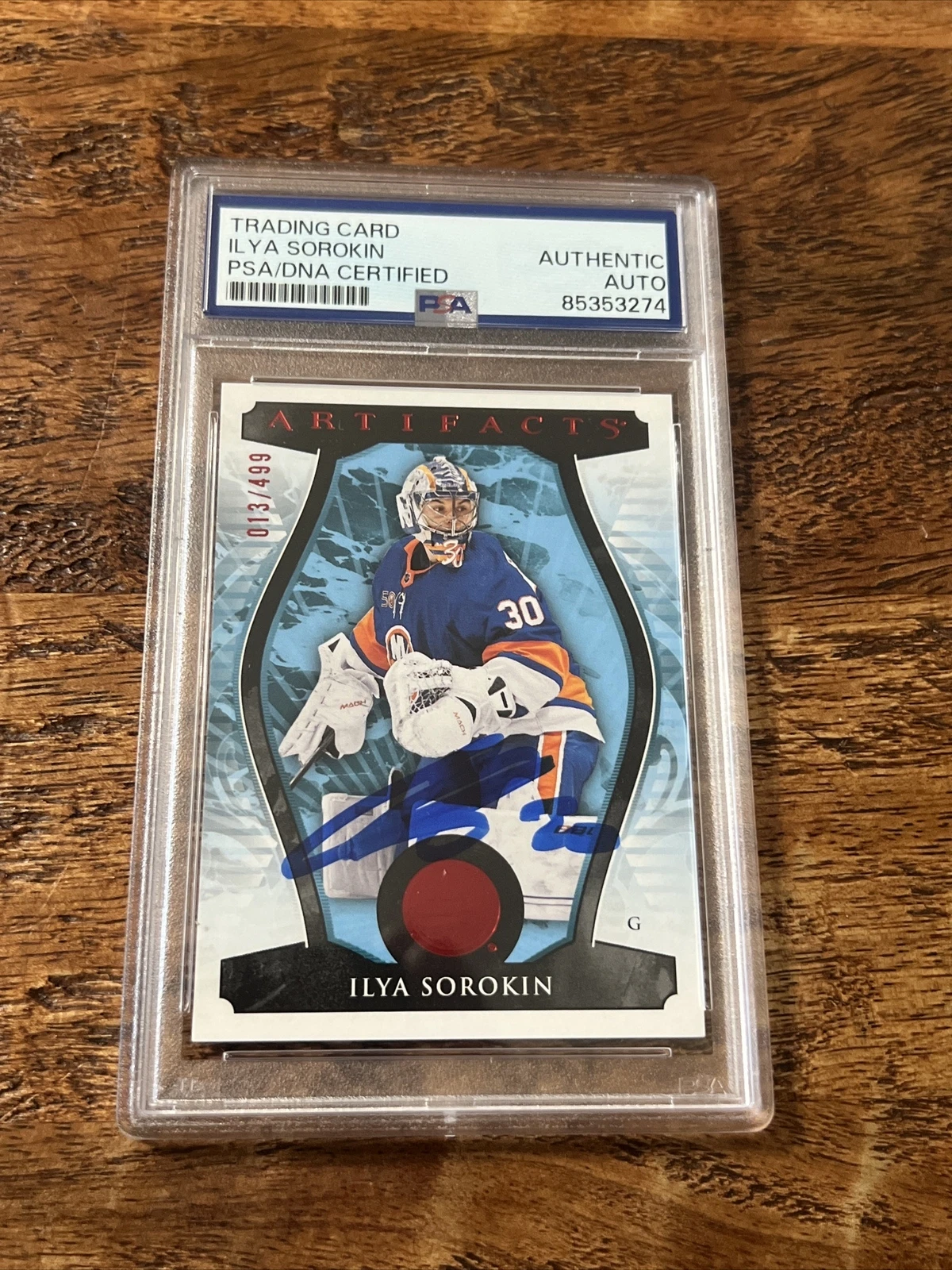 Ilya Sorokin IP Signed UD Artifacts Card Psa Dna Coa Slab Autographed Islanders