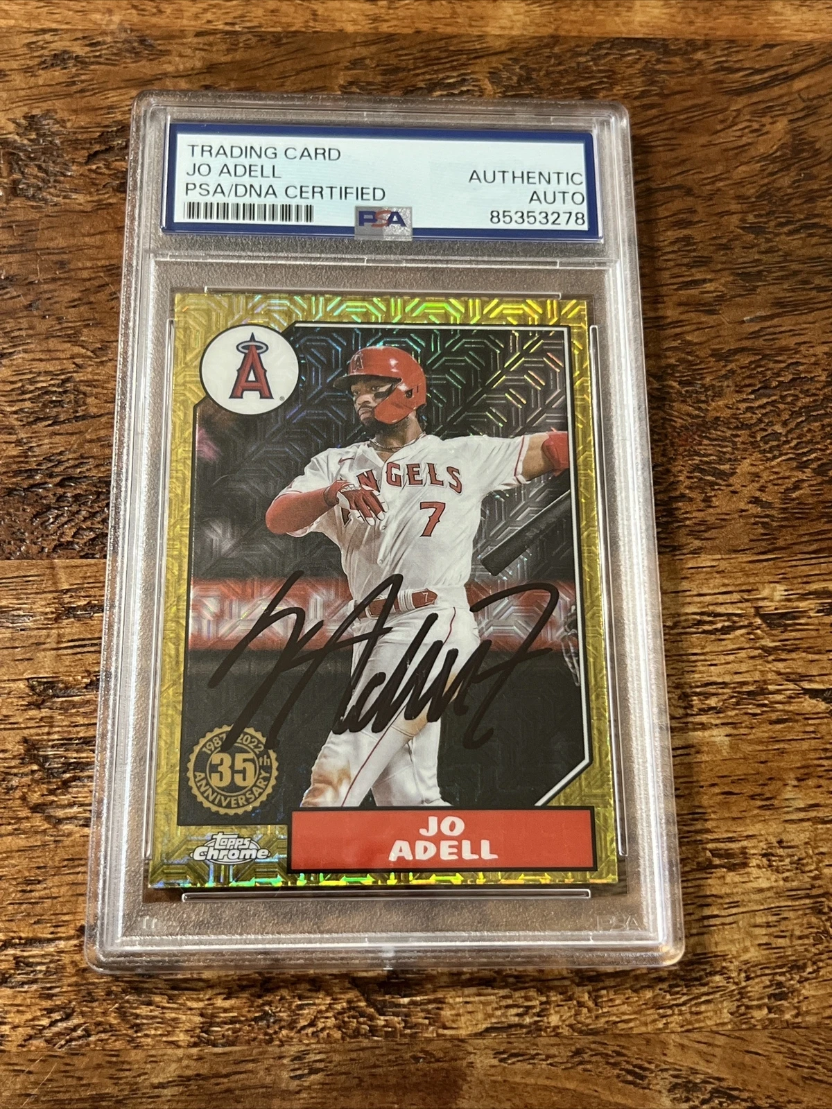 Jo Adell IP Signed Topps Chrome Card Psa Dna Coa Slab Autographed Angels