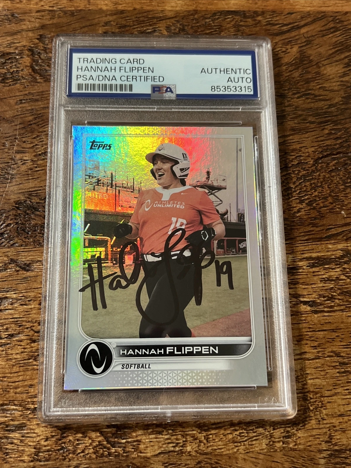 Hannah Flippen IP Signed Topps Card Psa Dna Coa Slab Autographed USA Softball
