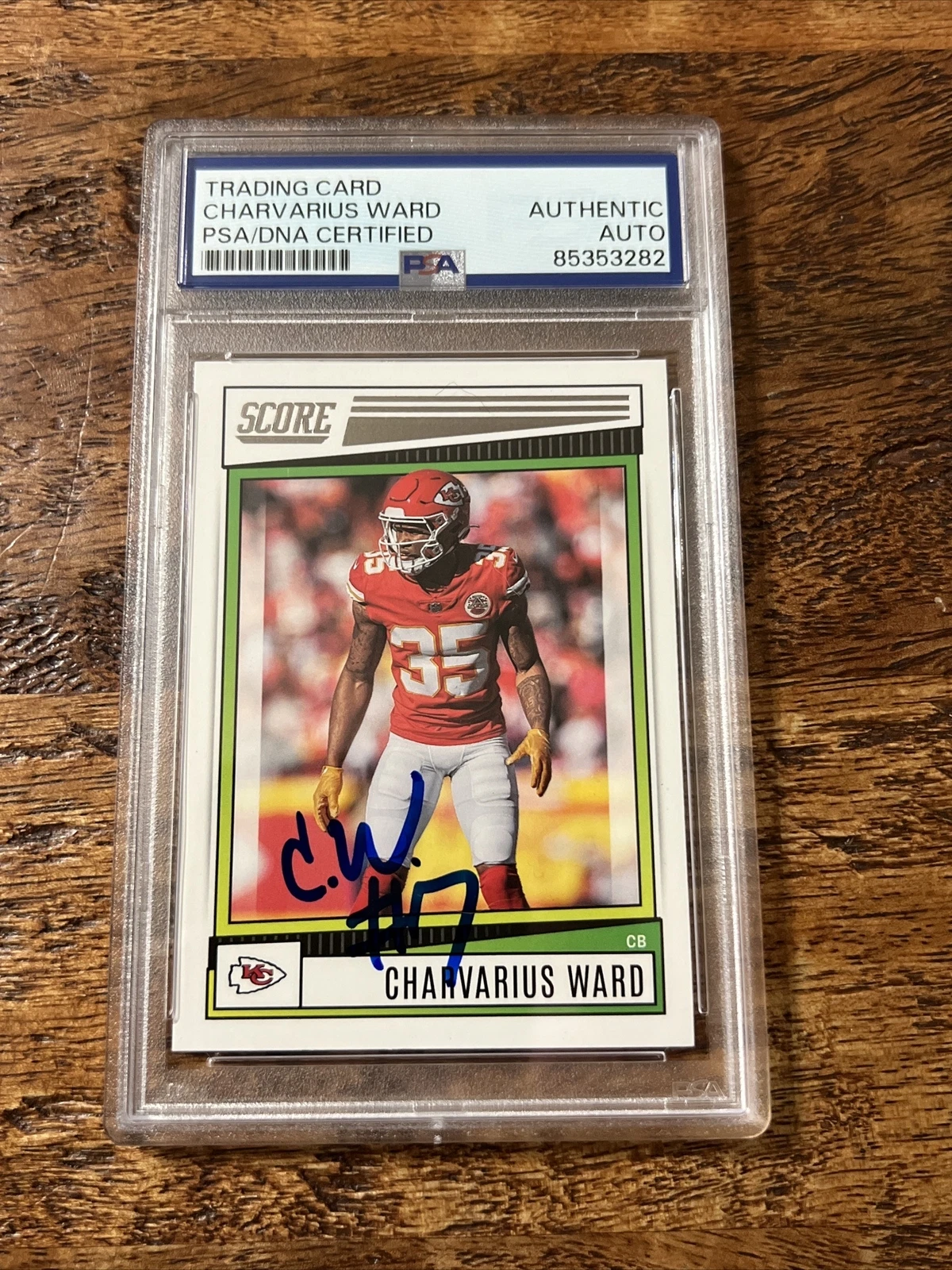 Charvarius Ward IP Signed Panini Score Card PSA DNA Coa Slab Chiefs Autographed