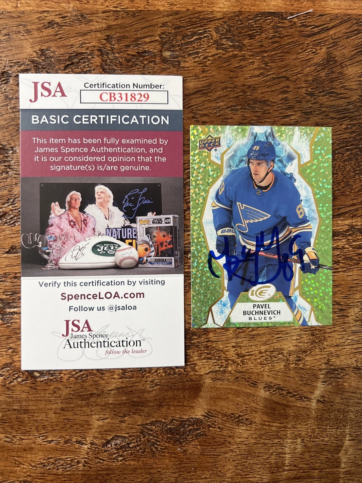 Pavel Buchnevich IP Signed Upper Deck Ice Card JSA Coa Blues Autographed