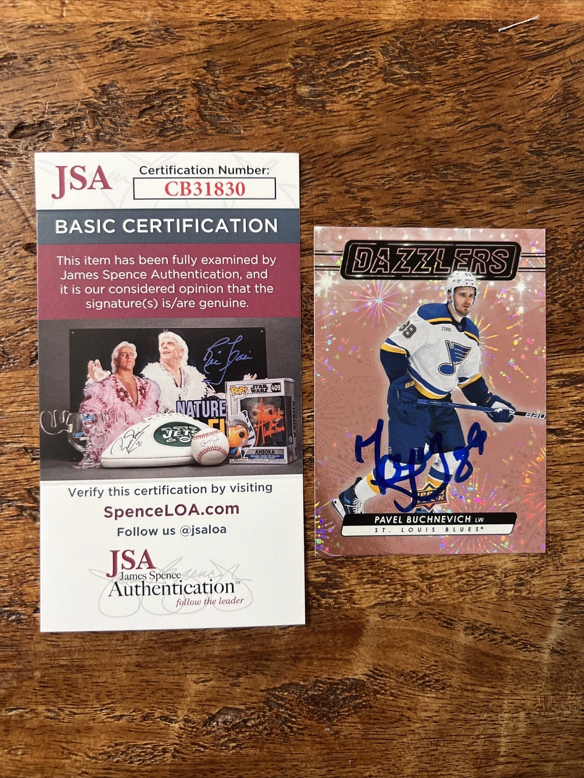 Pavel Buchnevich IP Signed Upper Deck Dazzlers Card JSA Coa Blues Autographed