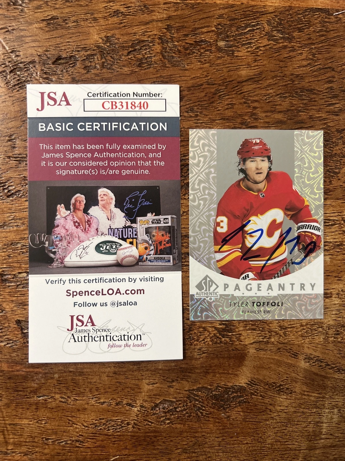 Tyler Toffoli IP Signed Upper Deck SP Authentic Card JSA Coa Flames Autographed