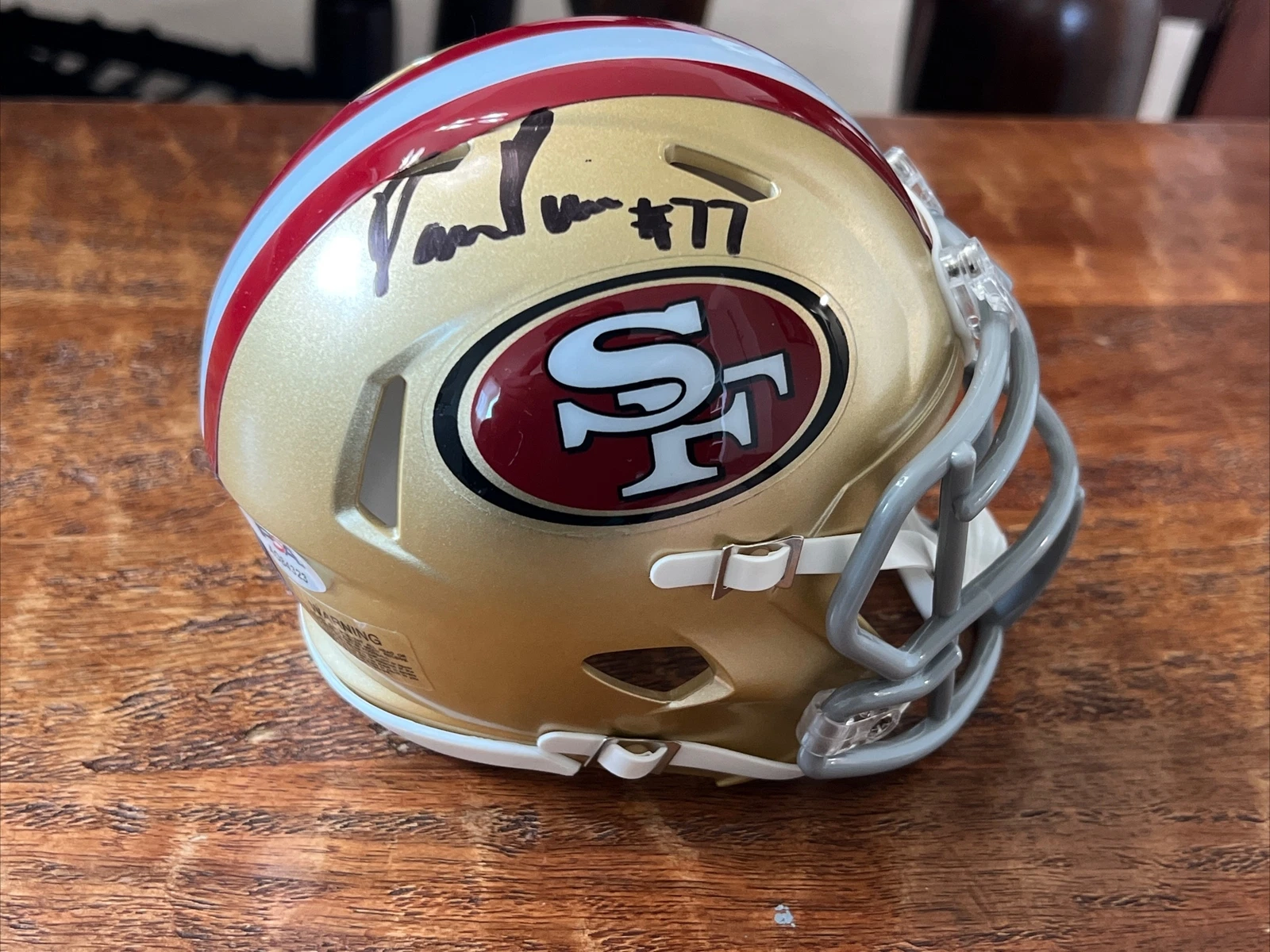 Dominick Puni Signed San Francisco 49ers Mini Helmet PSA DNA Autographed