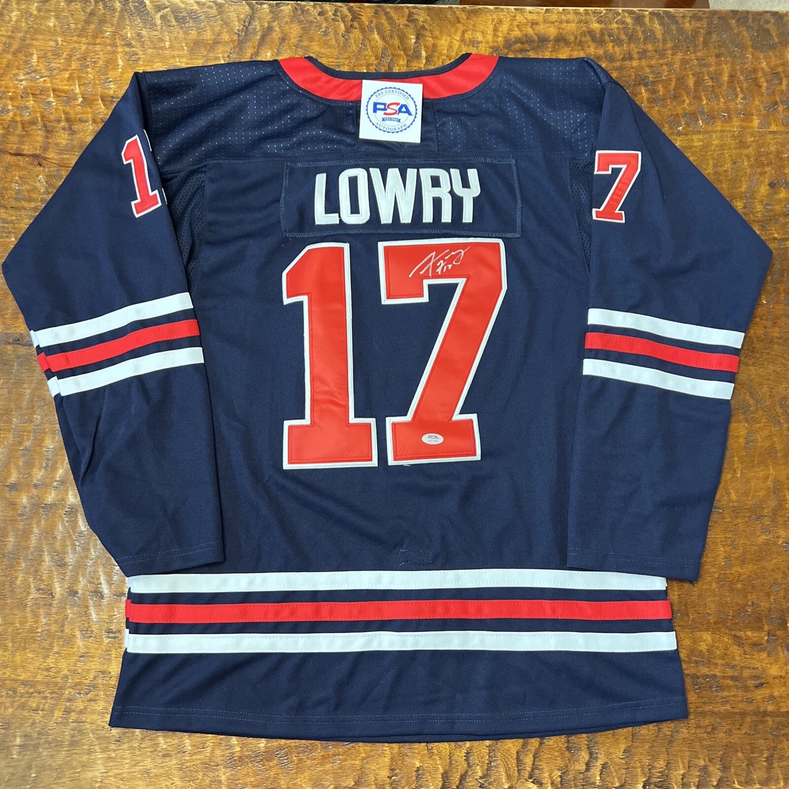 Adam Lowry Signed Winnipeg Jets Jersey PSA DNA Autographed