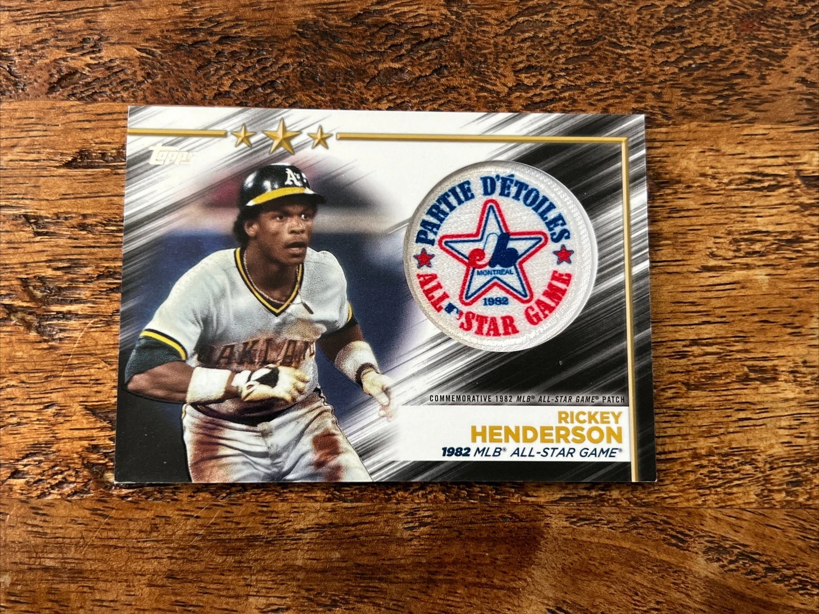 Rickey Henderson 2022 Topps MLB 1982 ASA-RH All Star Game Patch Athletics Card