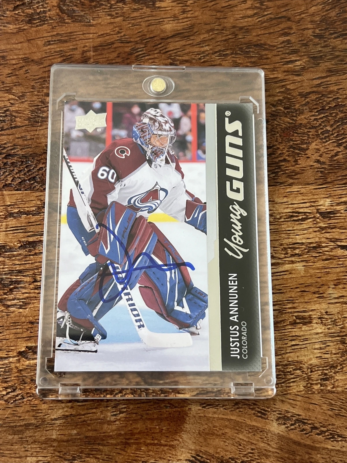 Justus Annunen IP Signed UD Young Guns Card JSA Coa Autographed Avalanche