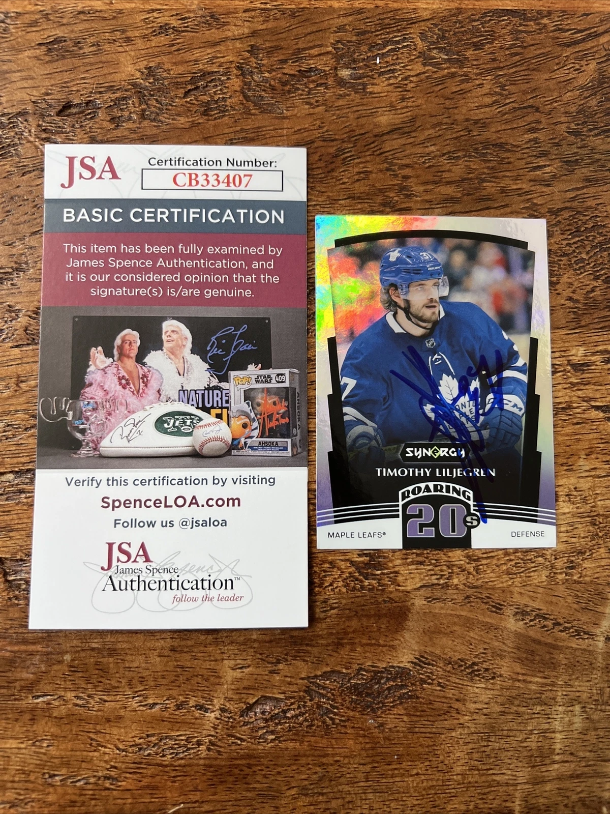 Timothy Liljegren IP Signed Upper Deck Card JSA Coa Maple Leafs Autographed