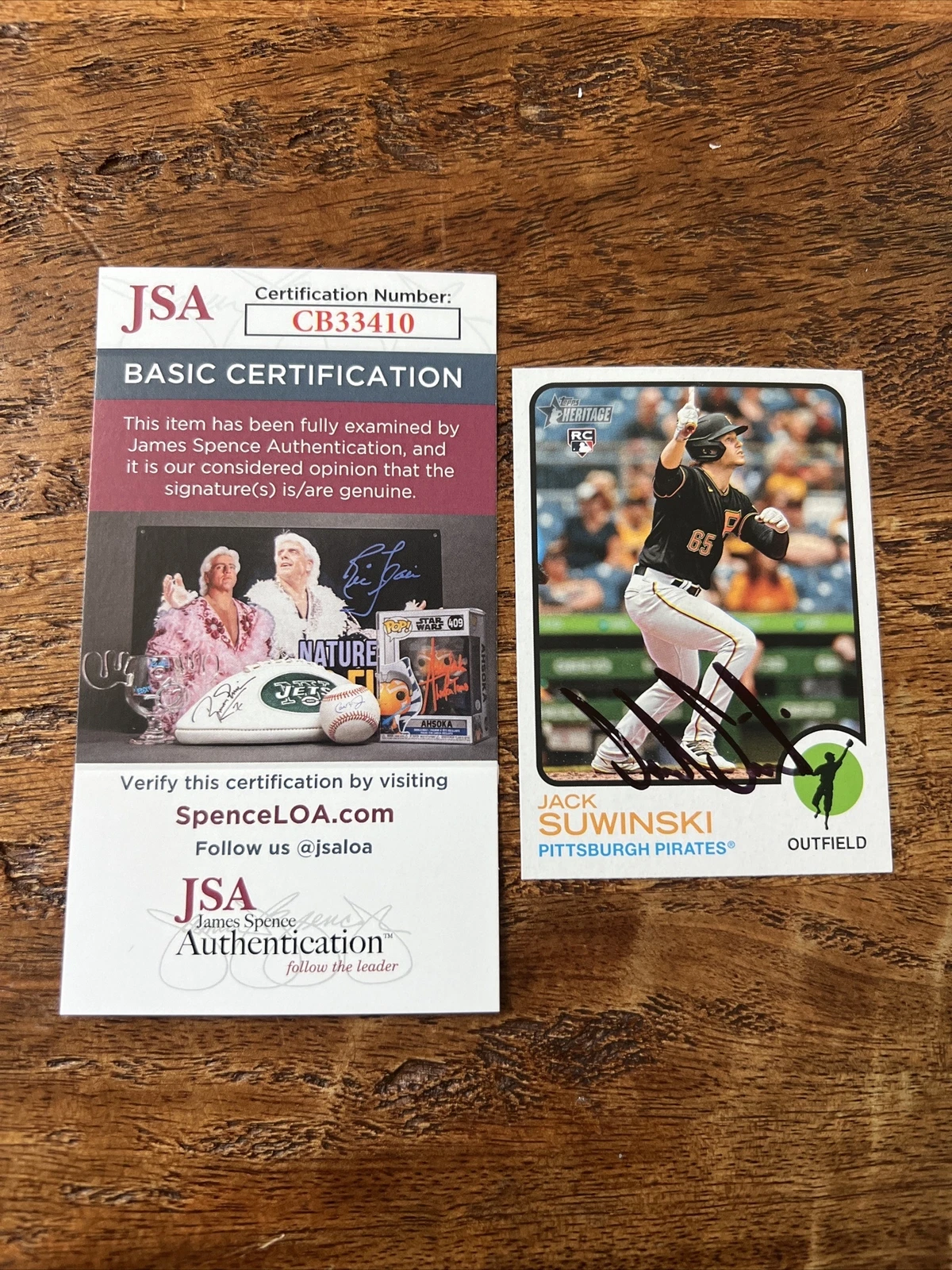 Jack Suwinski IP Signed Topps Heritage Rookie Card JSA Coa Pirates Autographed