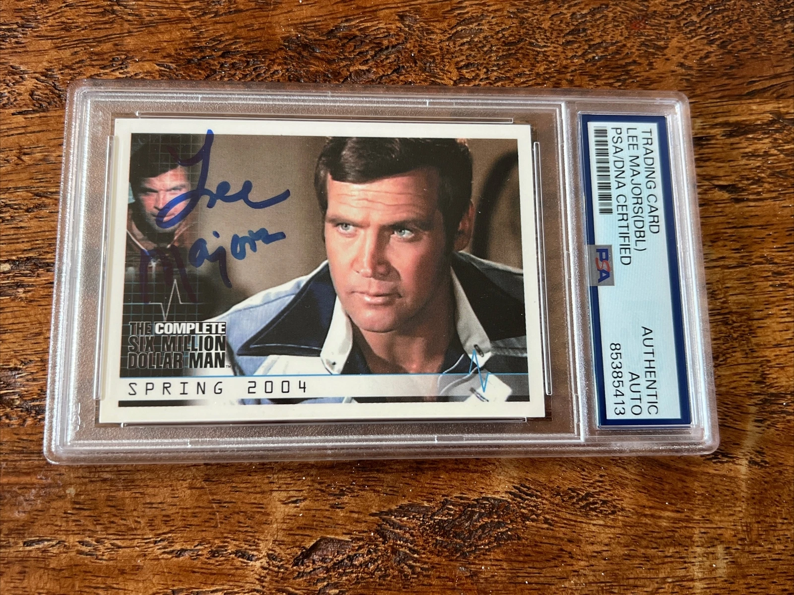 Lee Majors IP Signed Card Psa Dna Slab Autographed The Six Million Dollar Man
