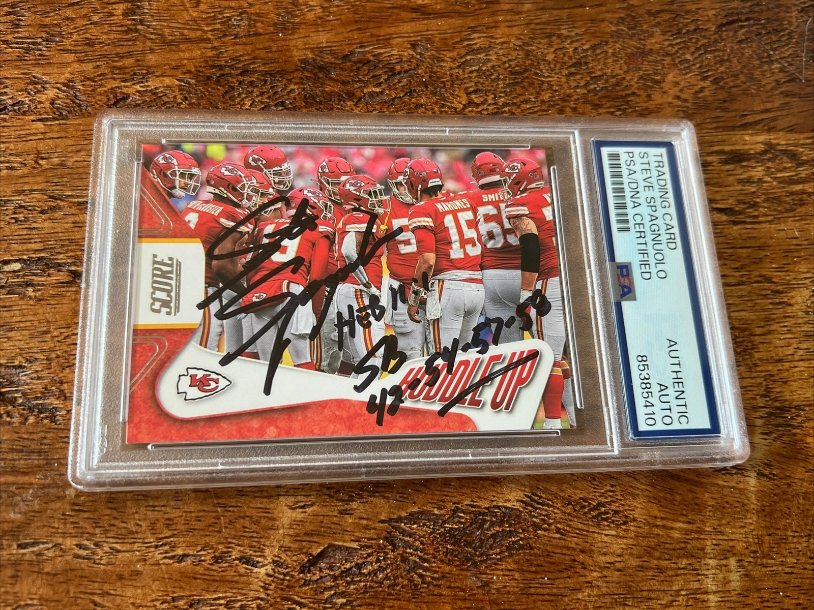 Steve Spagnuolo IP Signed Panini Score Card PSA DNA Coa Slab Chiefs Autographed