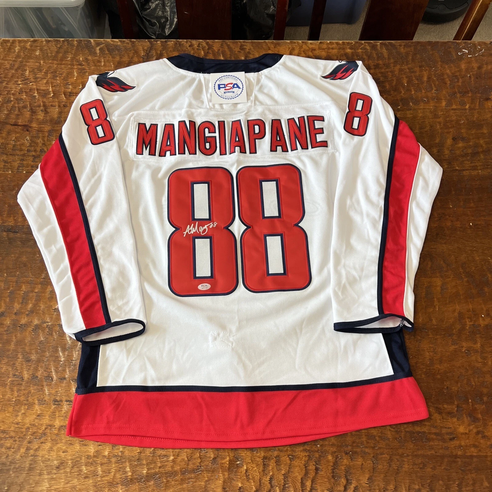 Andrew Mangiapane Signed Washington Capitals Jersey PSA DNA Autographed