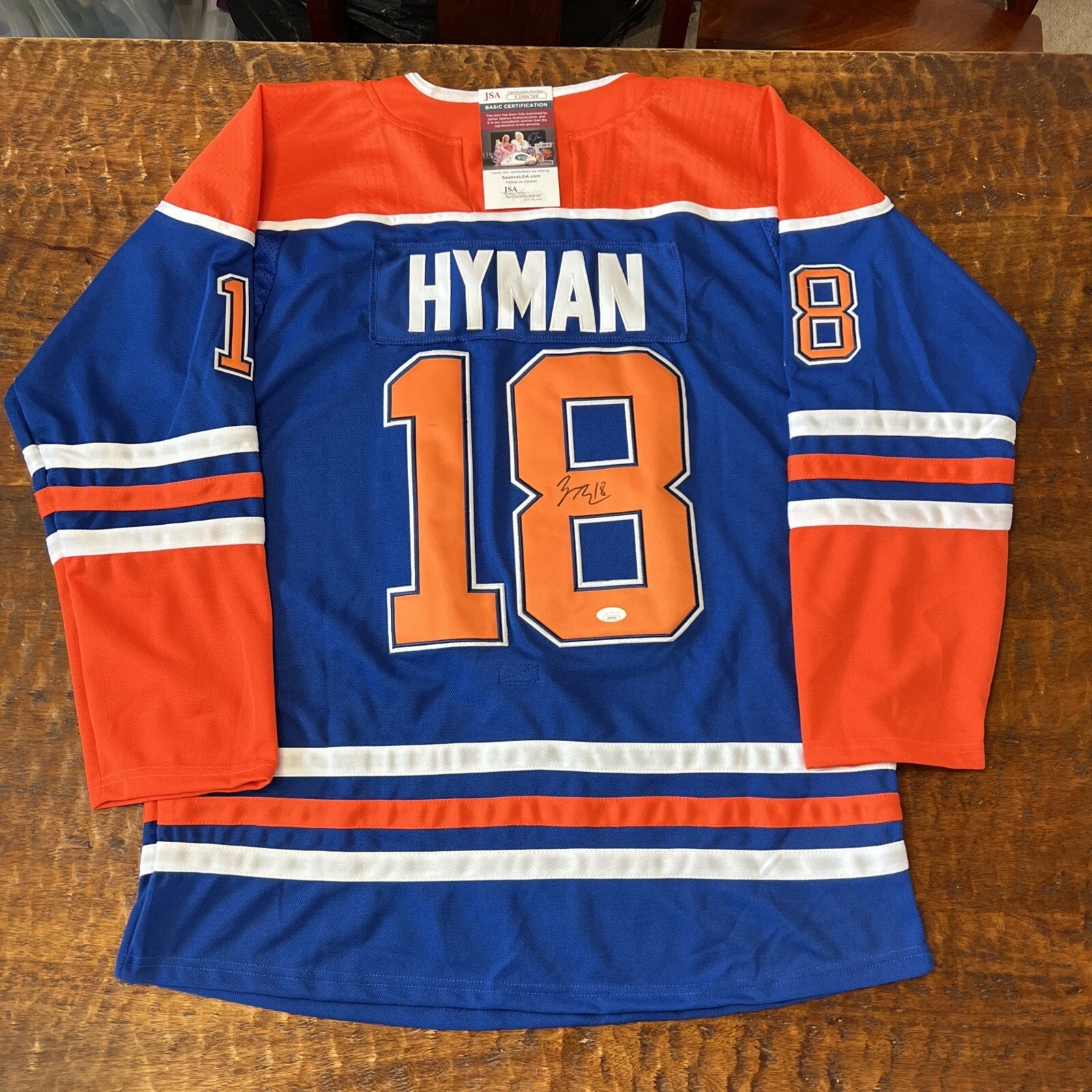 Zach Hyman Signed Edmonton Oilers Jersey JSA Coa Autographed Hockey