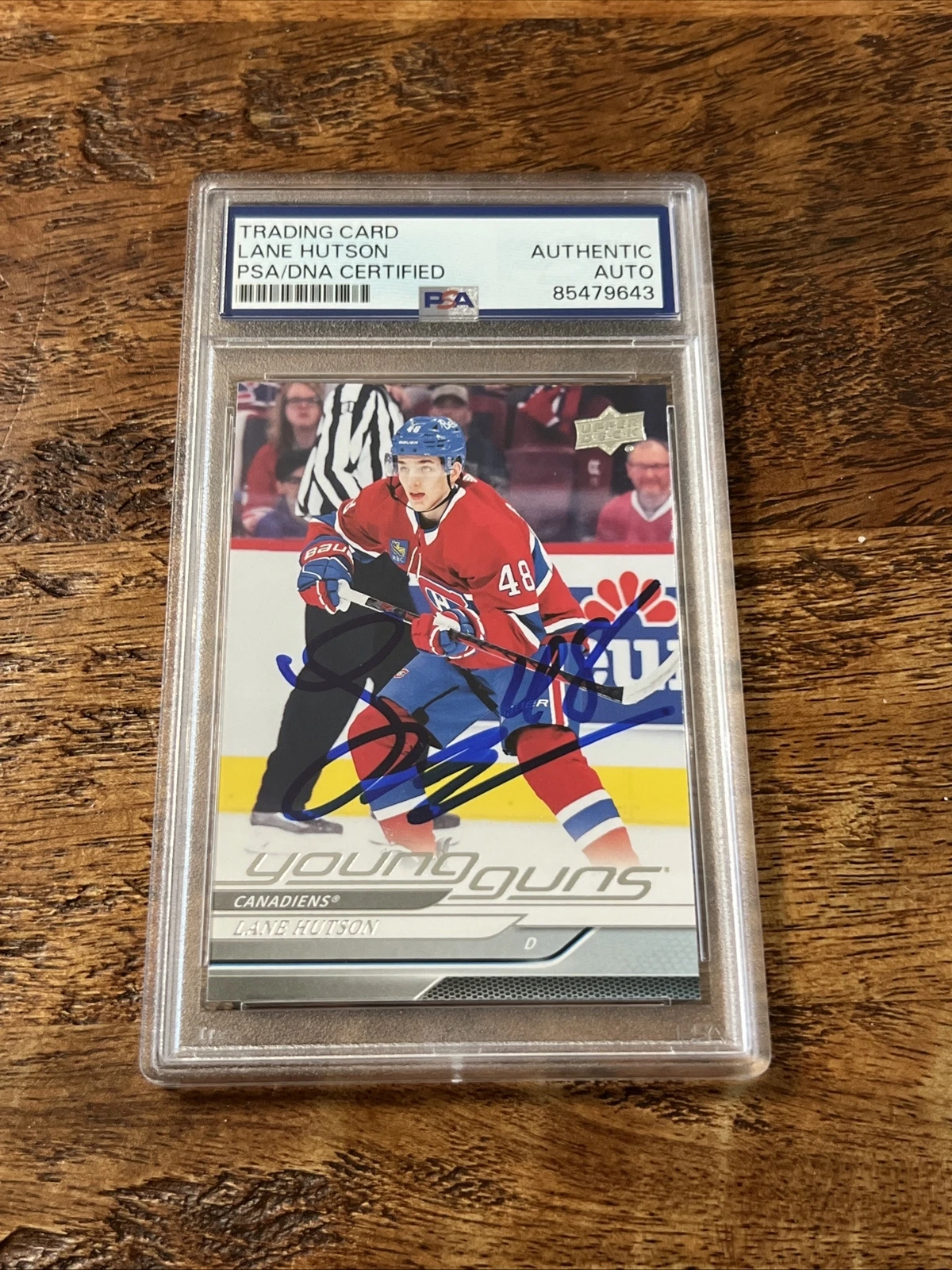 Lane Hutson IP Signed UD Young Guns Card PSA DNA Coa Slab Canadiens Autographed