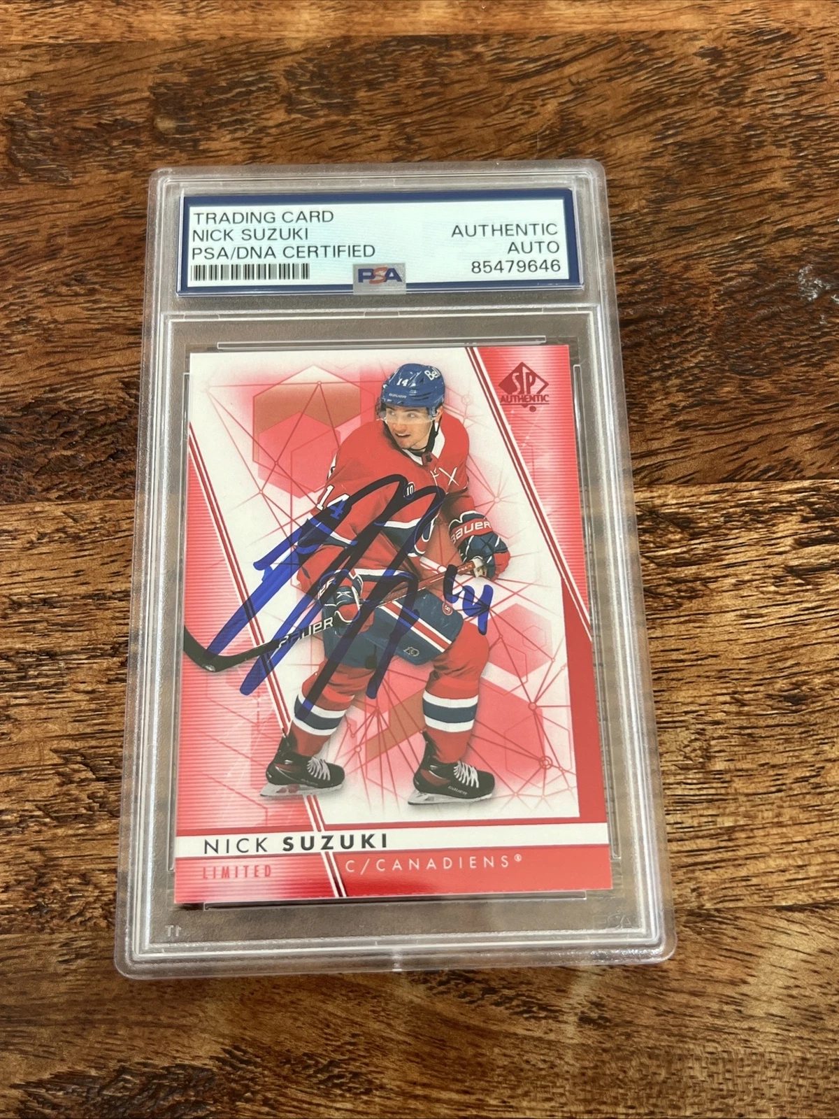 Nick Suzuki IP Signed SP Authentic Card PSA DNA Coa Slab Canadiens Autographed