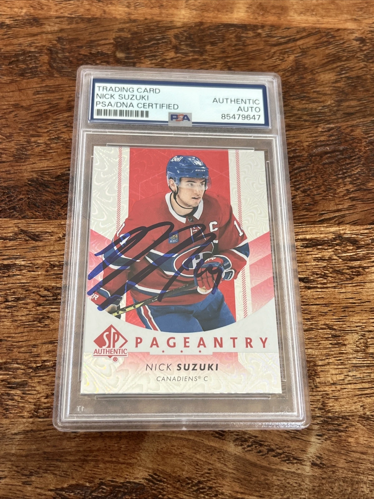 Nick Suzuki IP Signed SP Authentic Card PSA DNA Coa Slab Canadiens Autographed