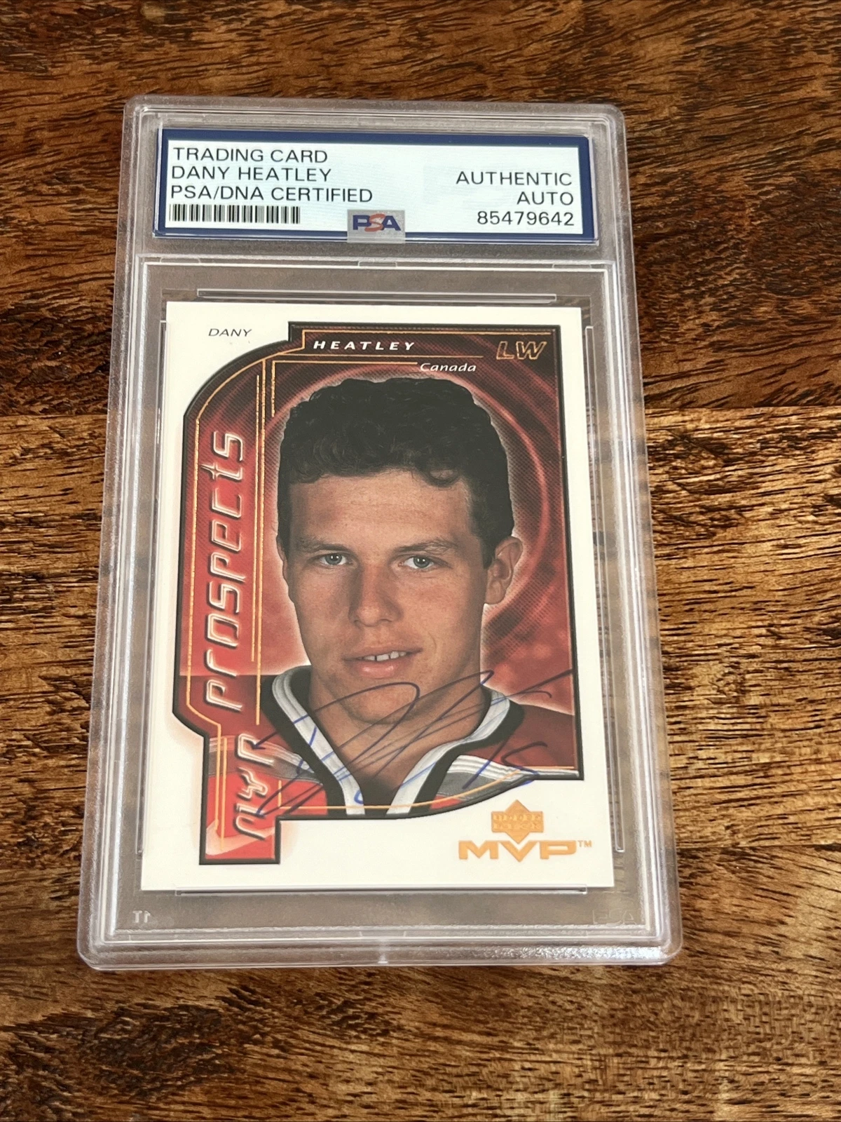 Dany Heatley IP Signed Upper Deck MVP Rookie Card Psa Dna Slab Autographed