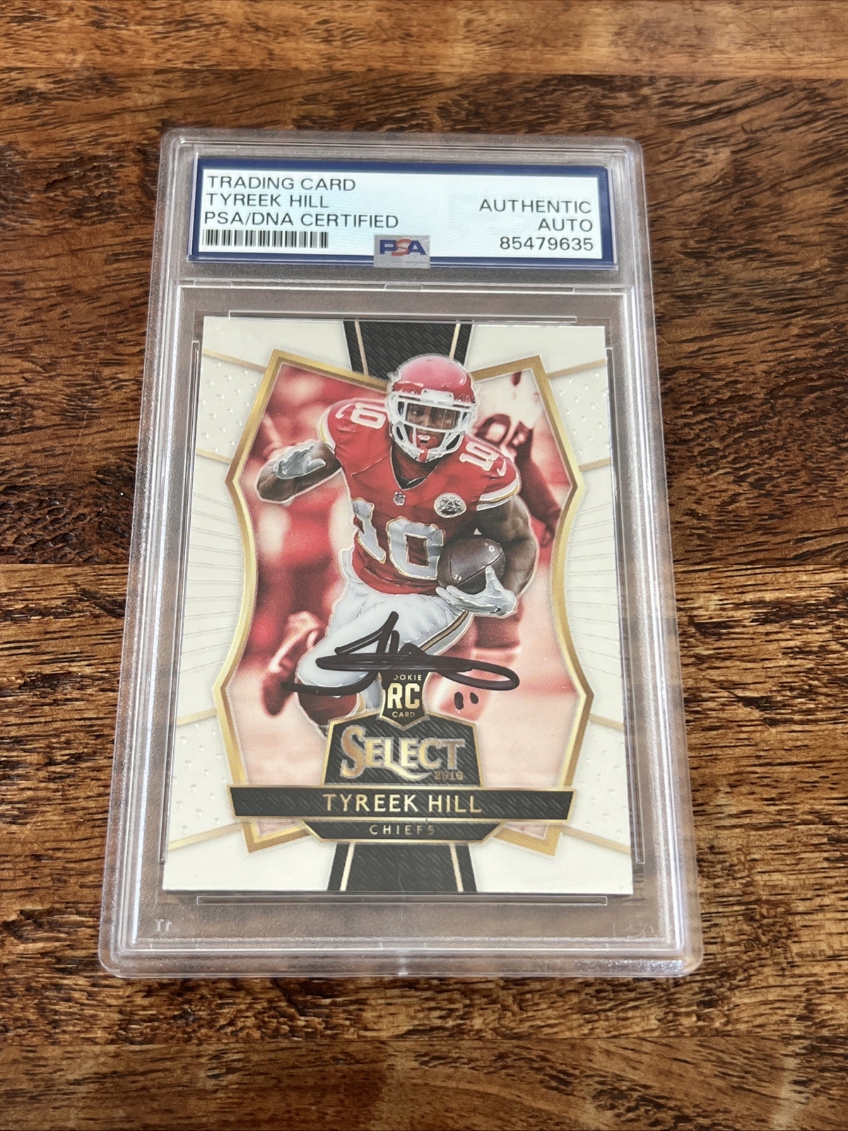 Tyreek Hill IP Signed Panini Select Rookie Card PSA DNA Slab Chiefs Autographed