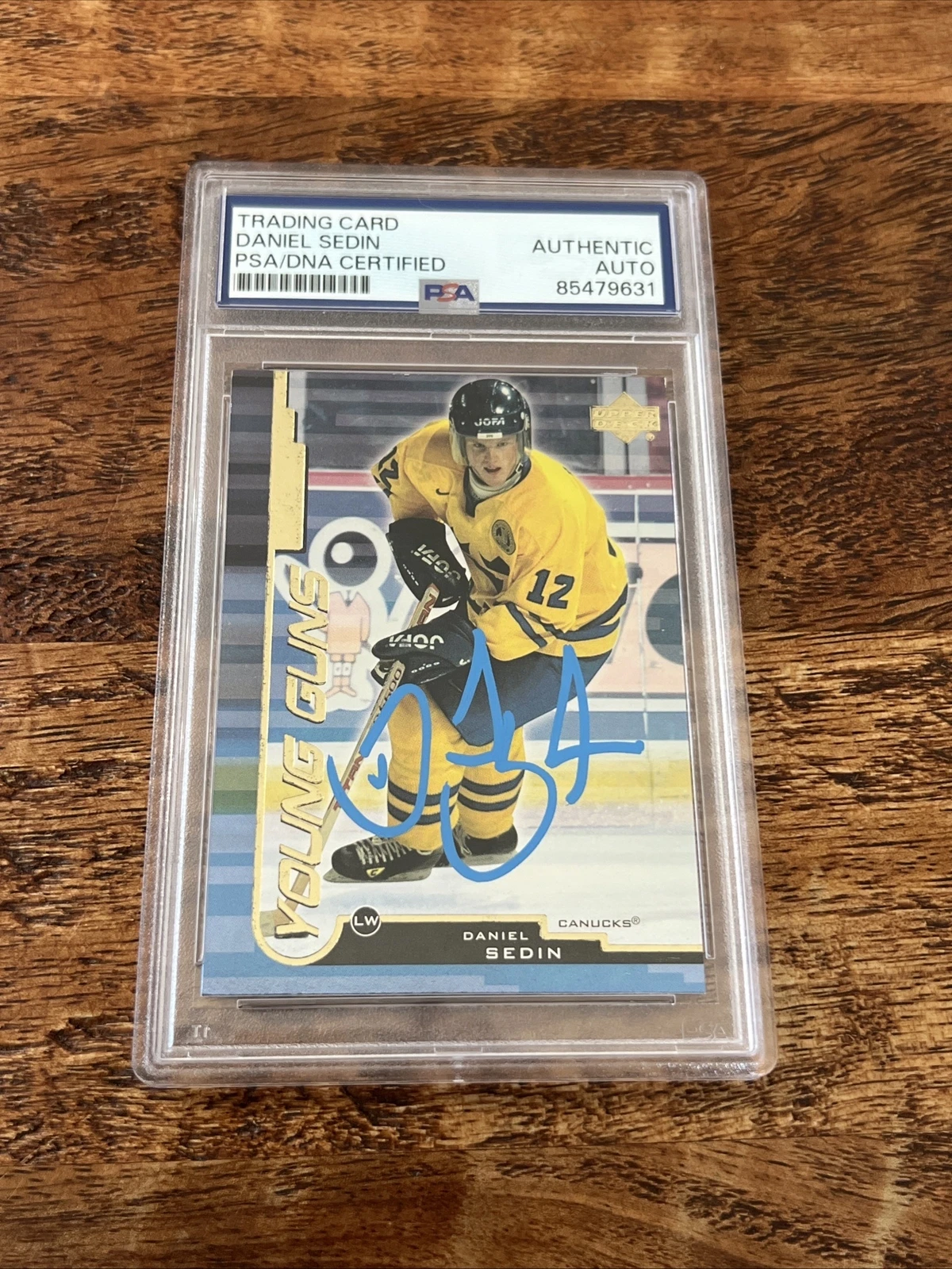 Daniel Sedin IP Signed UD Young Guns Card PSA DNA Coa Slab Autographed Canucks